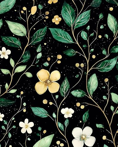 Miniatura 17 de Papel tapiz para despegar y pegar, papel tapiz de color negro floral para despegar y pegar, papel de pared extraíble, papel de pared floral oscuro