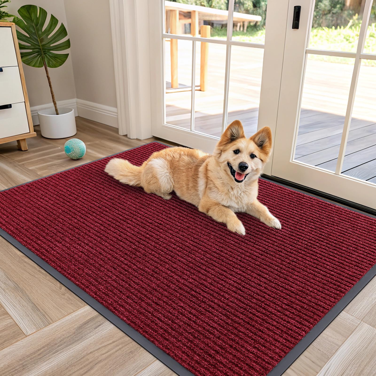 OLANLY Front Door Mat Indoor Outdoor Entrance, Waterproof Heavy Duty Doormat, Fade Resistant, Low Profile, Easy Clean Patio Porch Welcome Floor Mats for Entry, 29.5x17, Beige — view 136