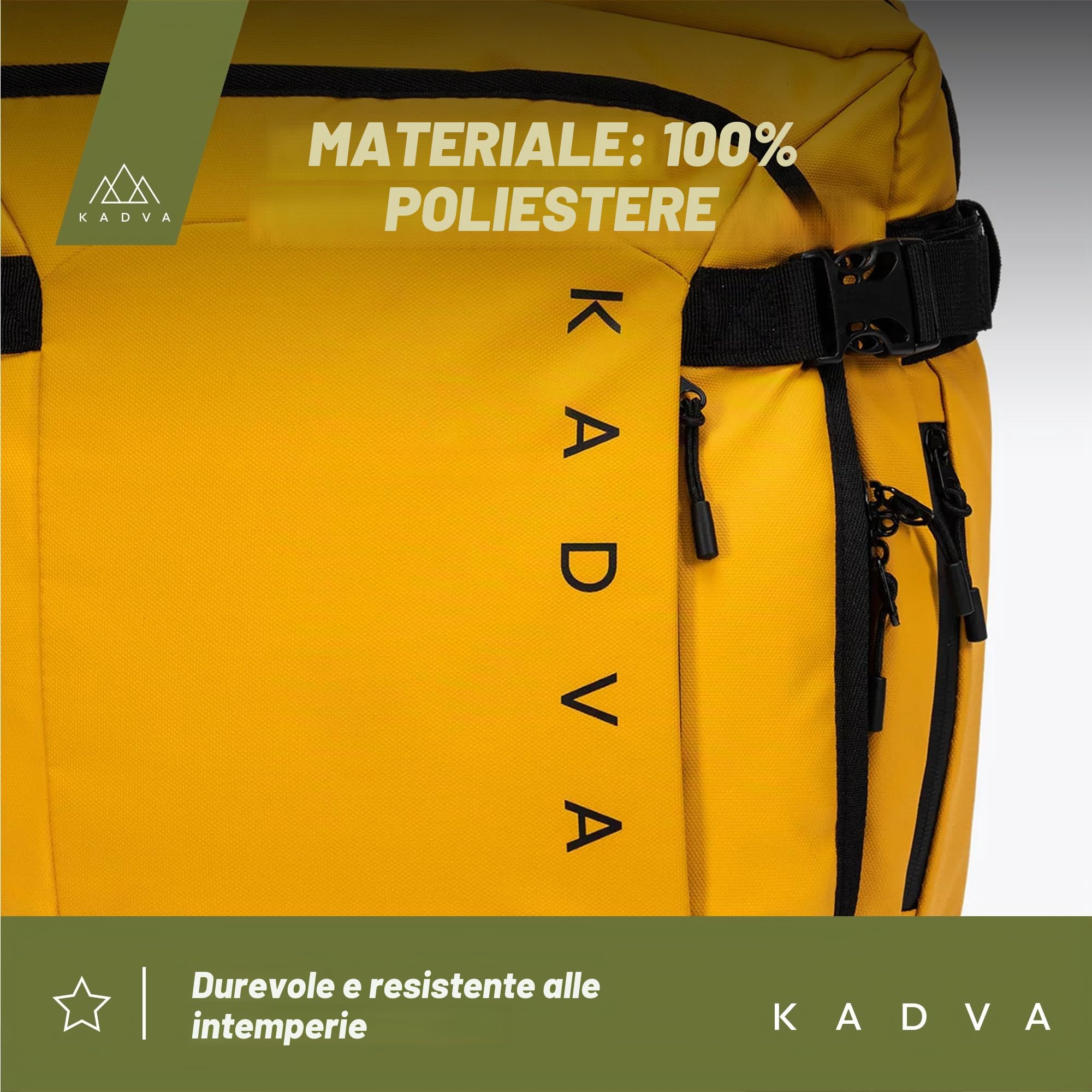 KADVA Valigia da Viaggio su Ruote LAZIO Valigia Bagaglio a mano da 44|74|102 Litri Soft Shell con 2 Ruote Telaio Telescopico Peso 2,7|3,3|3,7 Kg Colore Nero|Blu Marino| Giallo