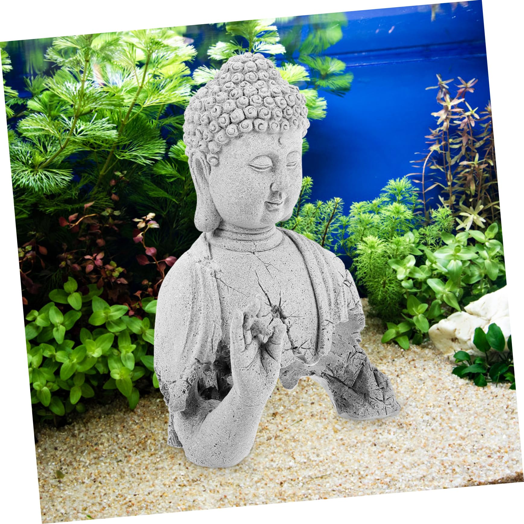 TOYANDONA Statue pour Aquarium Sculpture Décorative Antique Ornement Zen pour Décoration Intérieure Extérieure