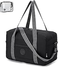 BAGZY Ryanair Easyjet Waterproof Travel Duffel Bag Folding Cabin Bag Airplane Bags Gym Bag 20L Foldable Travel Bags Sports Duffle for Weekend Men Women, Black-s, Travel Pillow