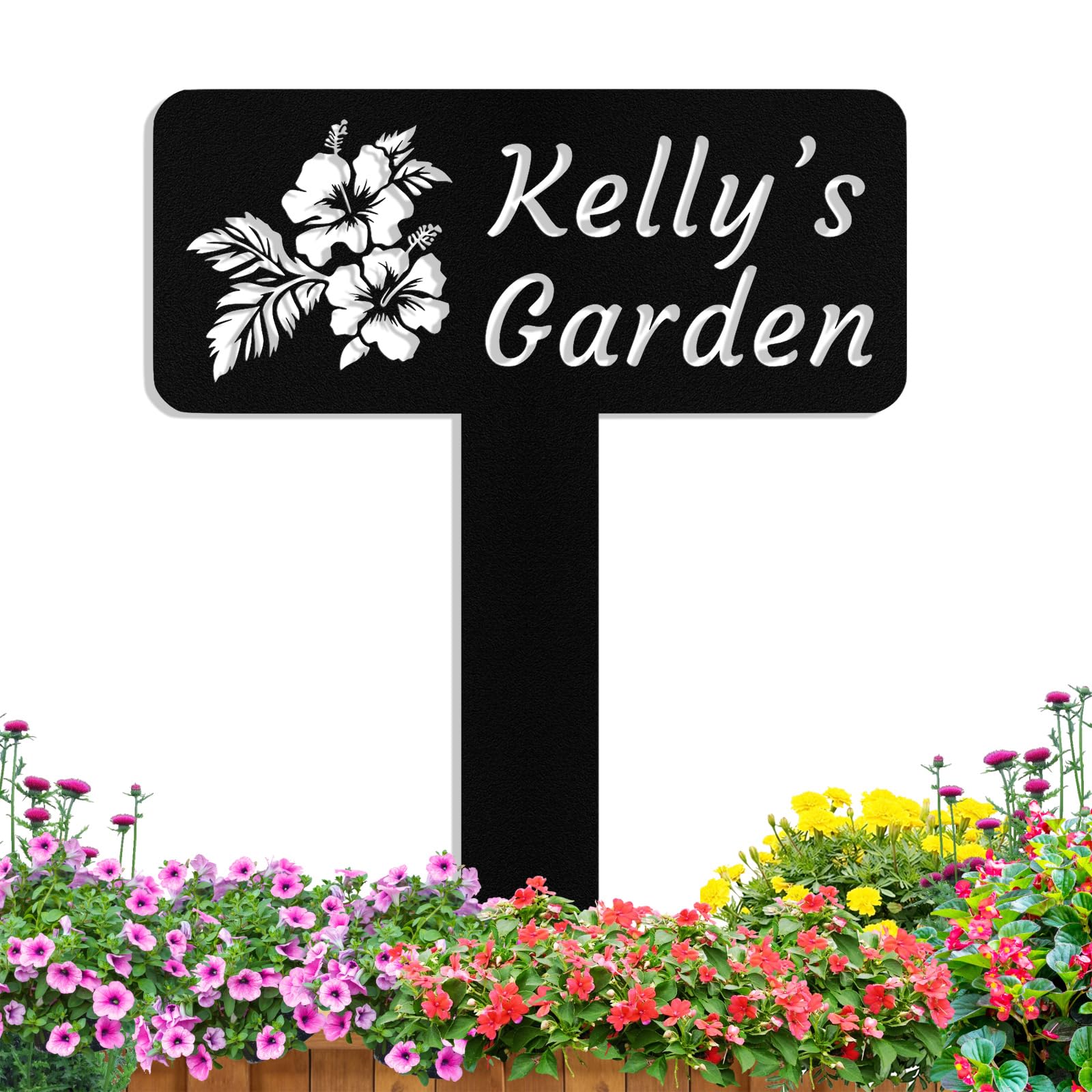 Personalized Metal Garden Signs with Stake, Custom Garden Signs for Outside