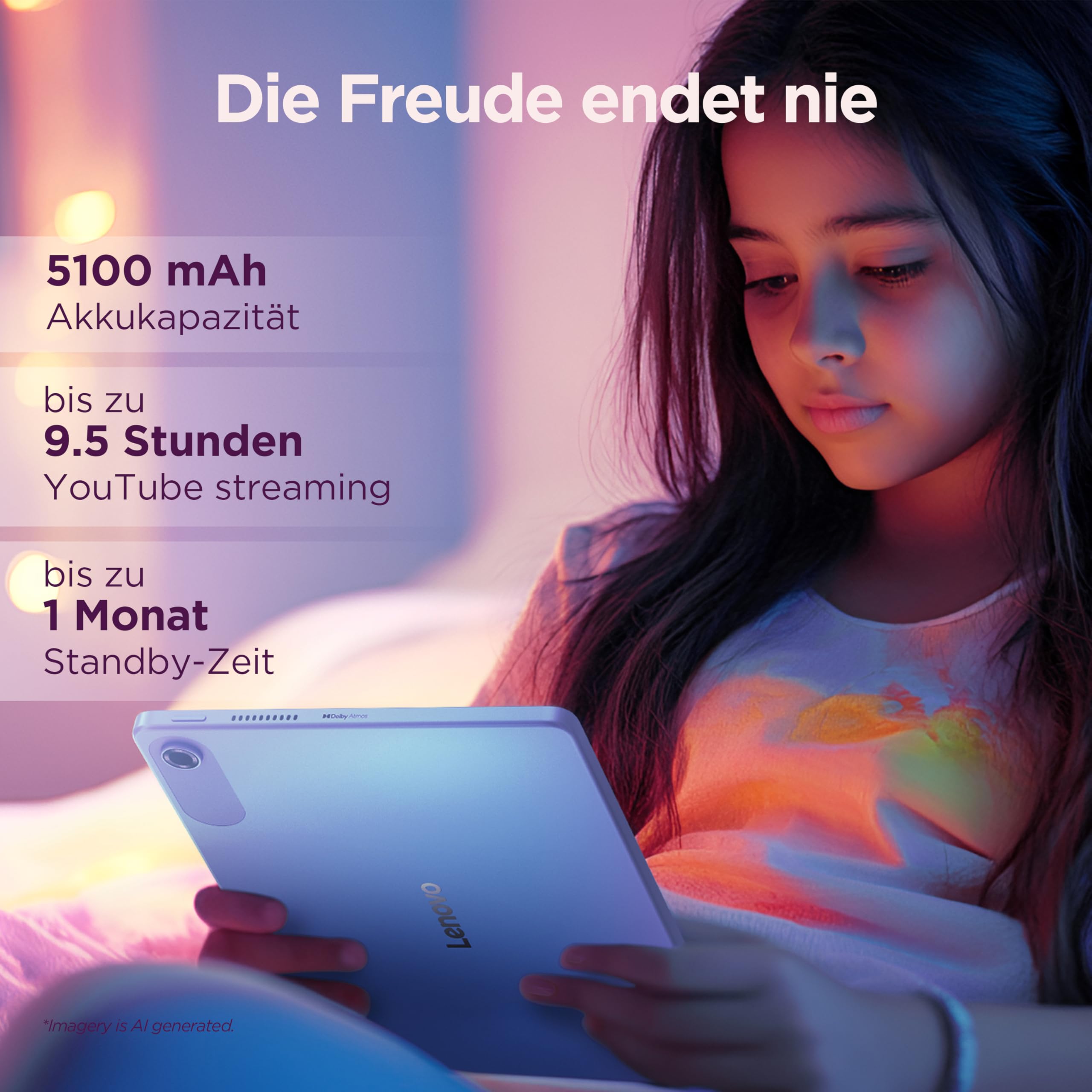 Besuche den Lenovo- Lenovo Tab Tablet | 10.1" Full HD Display | MediaTek G85 | 4GB RAM | 64GB eMMC 5.1 Speicher | Android | Polar Blue | inkl. Schutzhülle mit integriertem Ständer in use