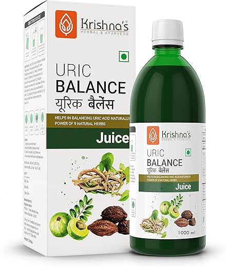 KRISHNA’S HERBAL & AYURVEDA Uric Balance Juice 1000 Ml | Balancing Uric Acid Naturally | Power Of Kutki, Adusa, Arand Mool & 6 More Herbs
