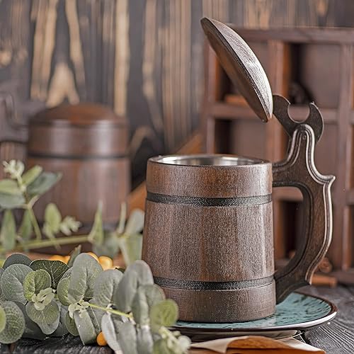 Miniatura 6 de ffxiv Taza de mago de madera. Regalo para jugadores. Jarro de cerveza con tapa. Taza de cerveza de madera personalizada. Regalo personalizado para