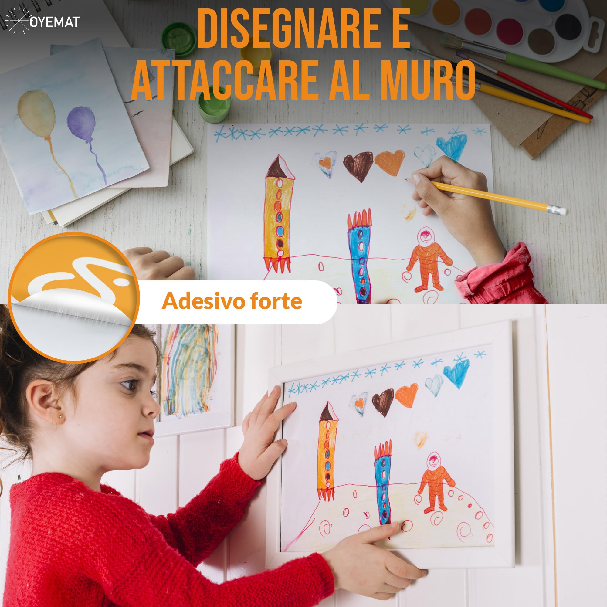 Carta Adesiva A4 50 Fogli 297x210 mm Etichette Stampabili per Stampanti Laser e Getto d'Inchiostro