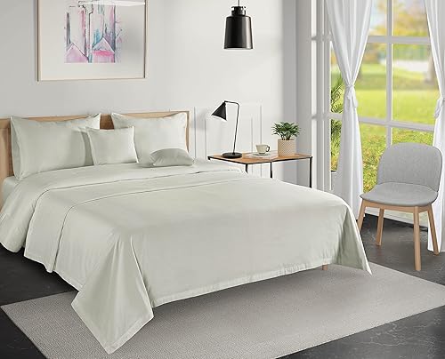 Miniatura 5 de LANE LINEN Manta de gran tamaño, tamaño individual, 100% algodón, 320 GSM, ligera, acogedora, de 3 capas, tejido percal de verano, se vuelve más