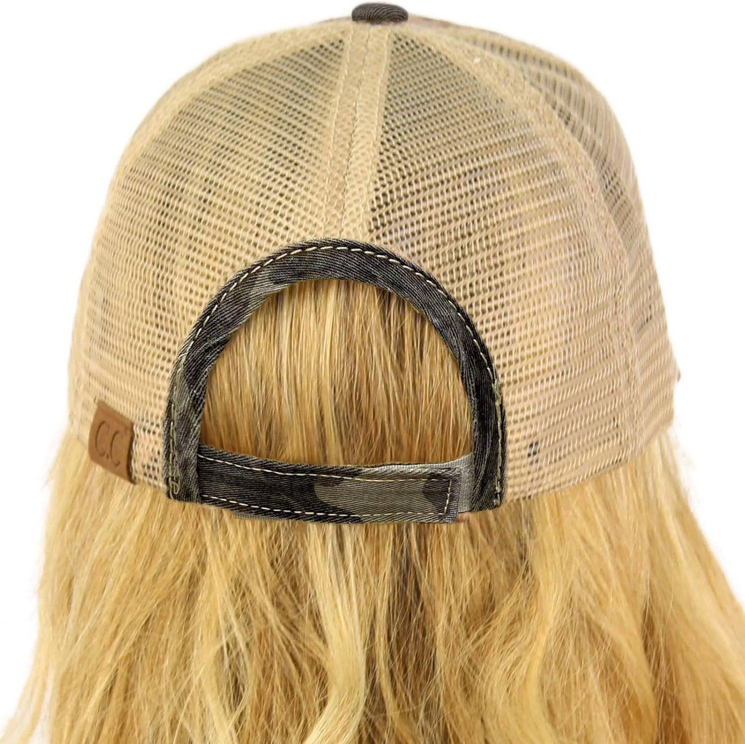 C.C Ponycap Messy High Bun Ponytail Adjustable Mesh Trucker Baseball Cap Hat - Image 4