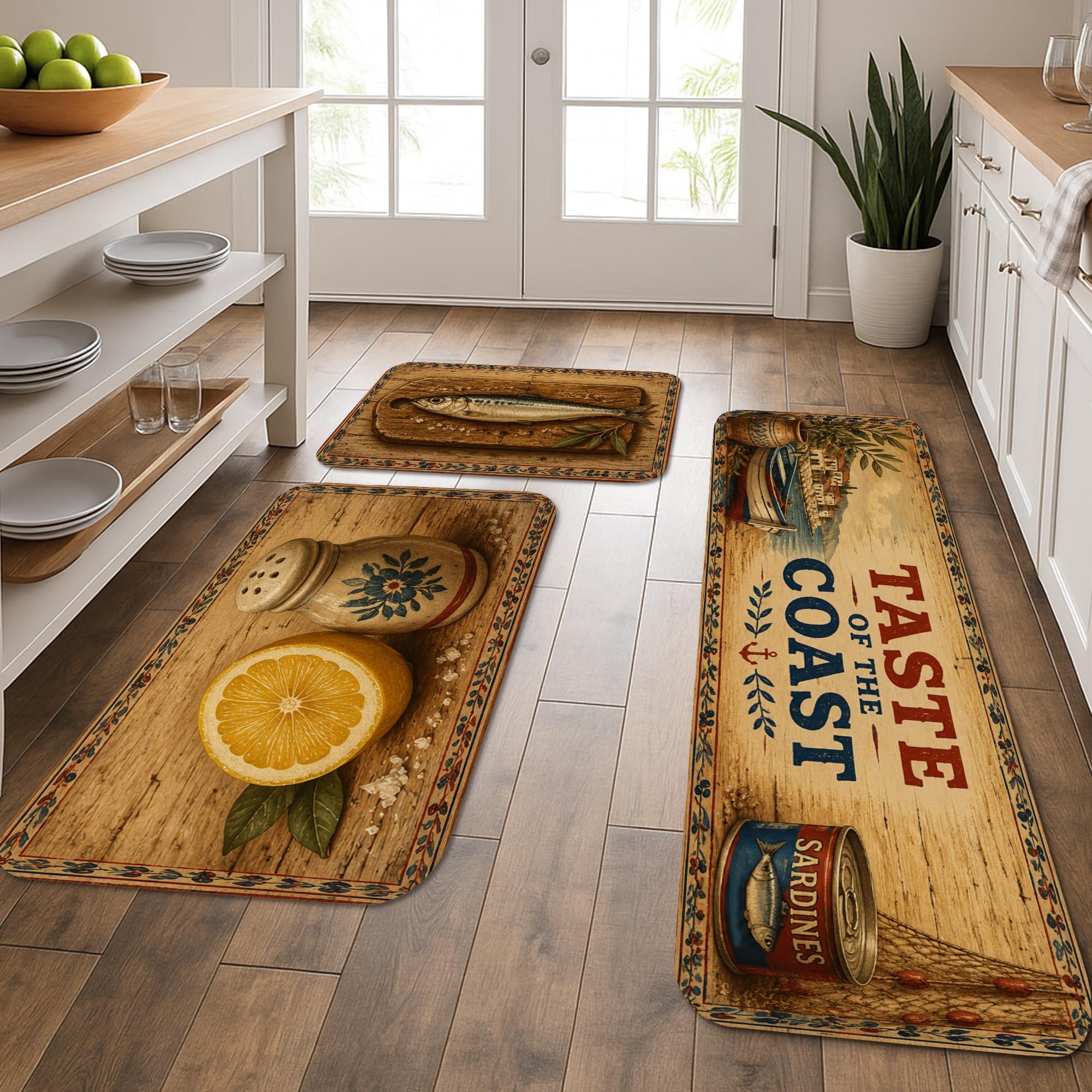 Tapis de cuisine côtiers vintage pour créer une ambiance bord de mer
