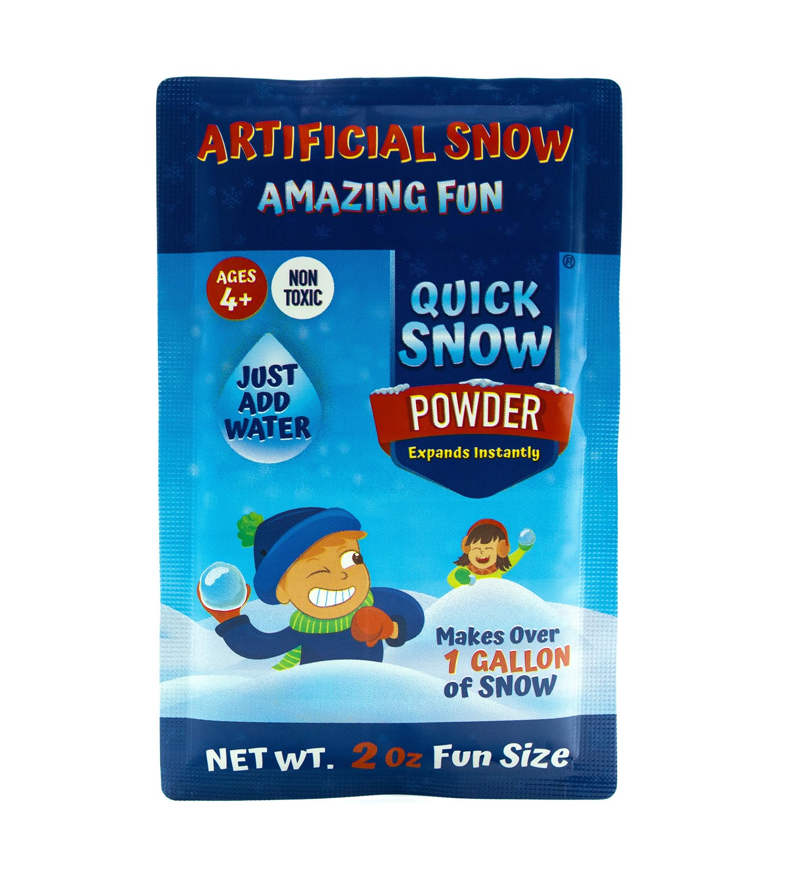 ECO GREEN SUPER ABSORBENT Quick Snow Powder: Instant Snow - Makes 1 Gallon Artificial Fake Snow - Just Add Water - Christmas Decoration Snow - STEM Activities for School Size 2.0 Oz