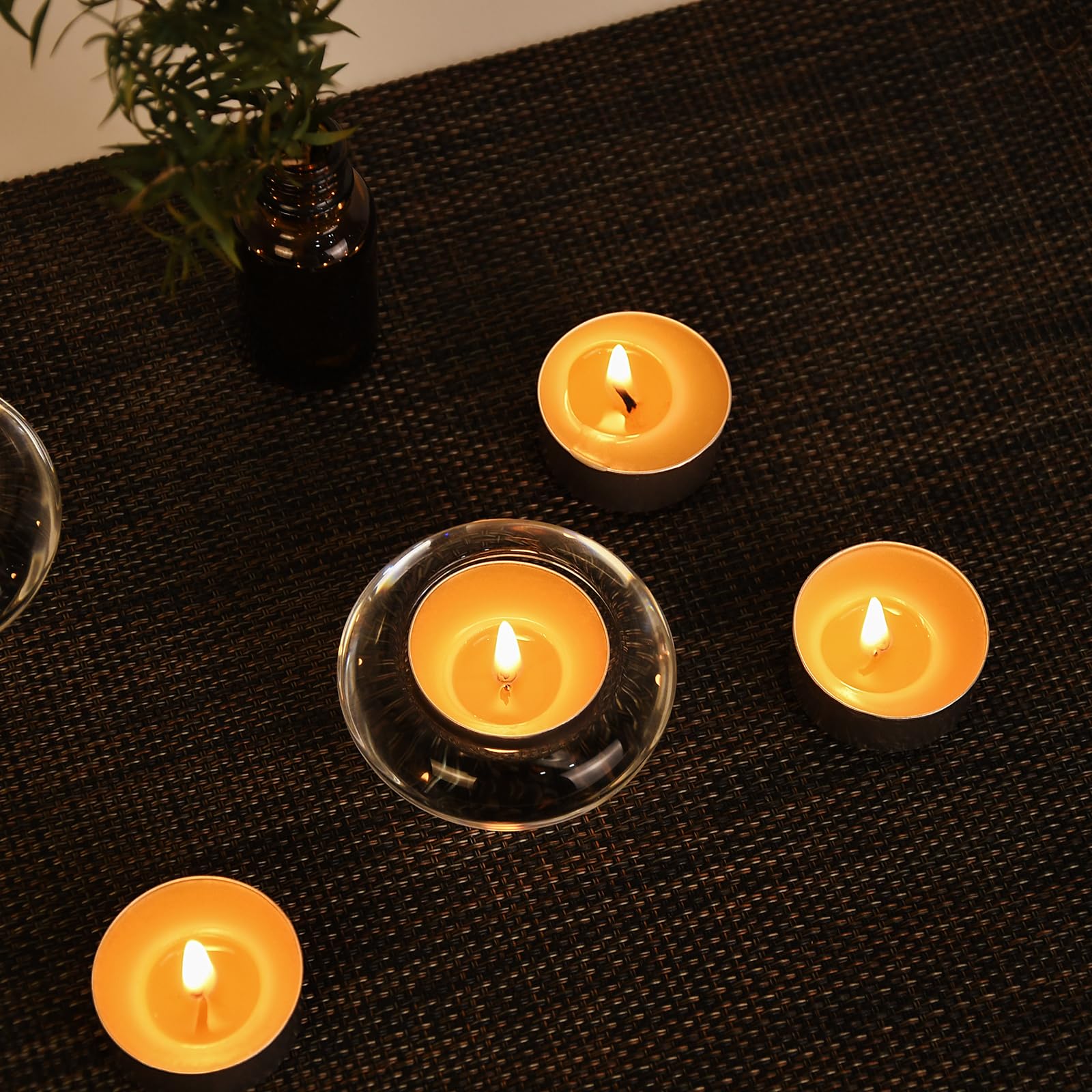 DEYBBY - Velas de té de cera de abeja natural, paquete de 20 velas de cera de abeja hechas a mano en taza de aluminio, ideal para decoración del hogar