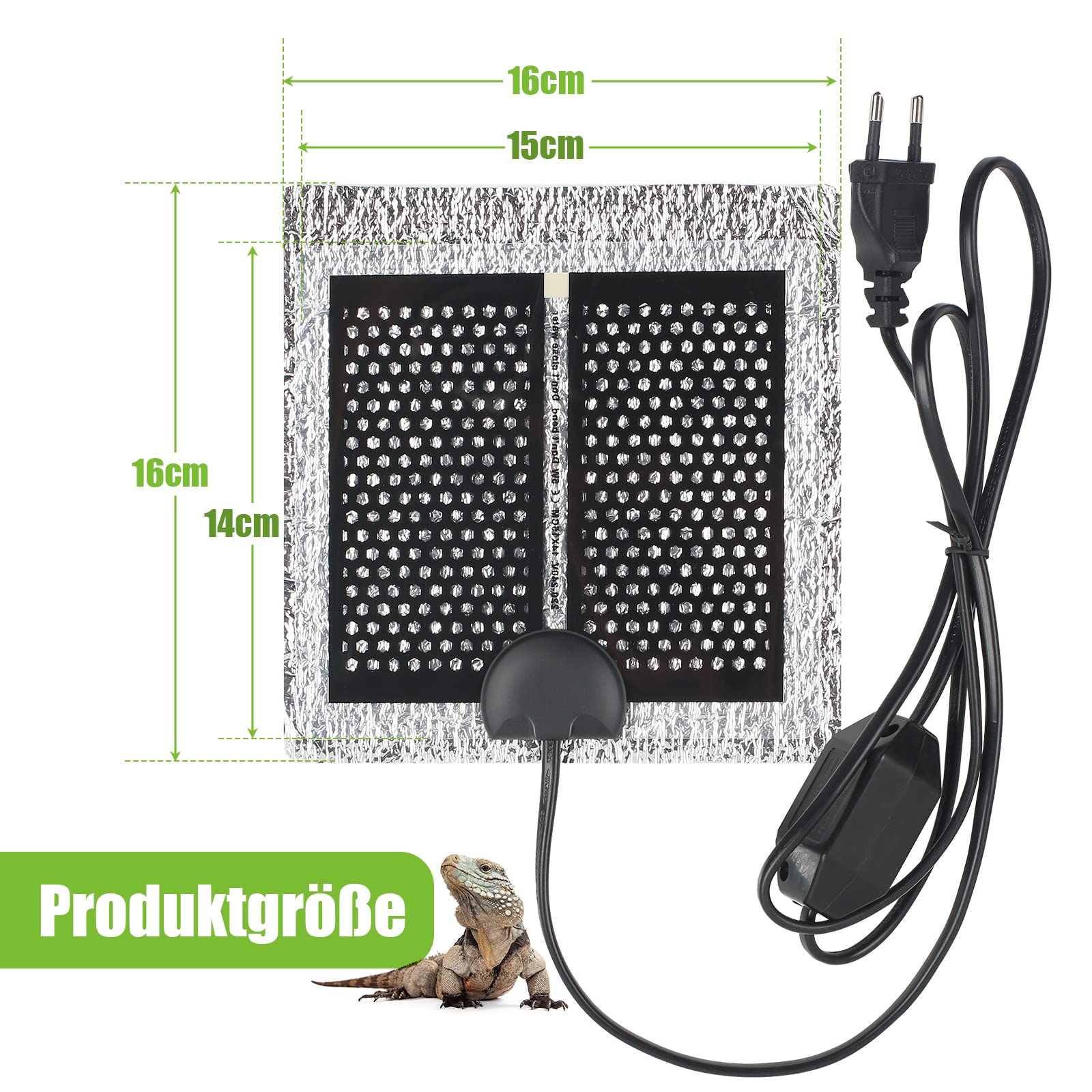 Tappetino Riscaldante Rettili 42x28cm - 7 Livelli Temperatura, Per Terrario - Foto 7