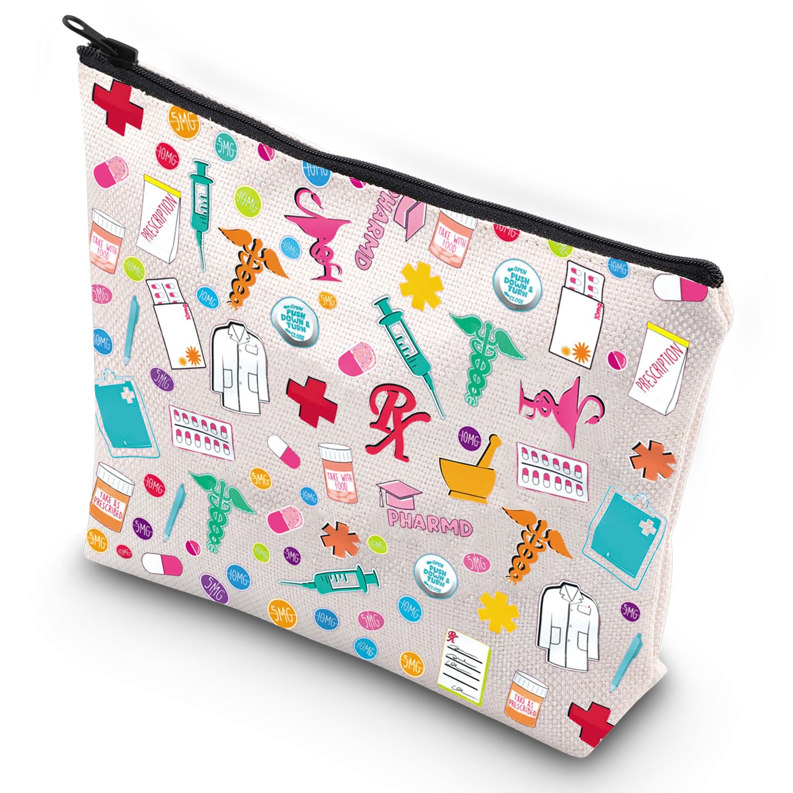 G2TUP Pharmacy Student Pharmacist Cosmetic Bag Medicine Pouch RX First Aid Travel Zipper Bag (RX Bag)