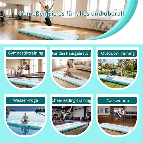 WelandFun Air Tumbling Track 3/4/5/6M Tapis Gonflable de Gymnastique Tapis de culbuteur Tapis de Gymnastique Gonflable pour l'exercice - 4