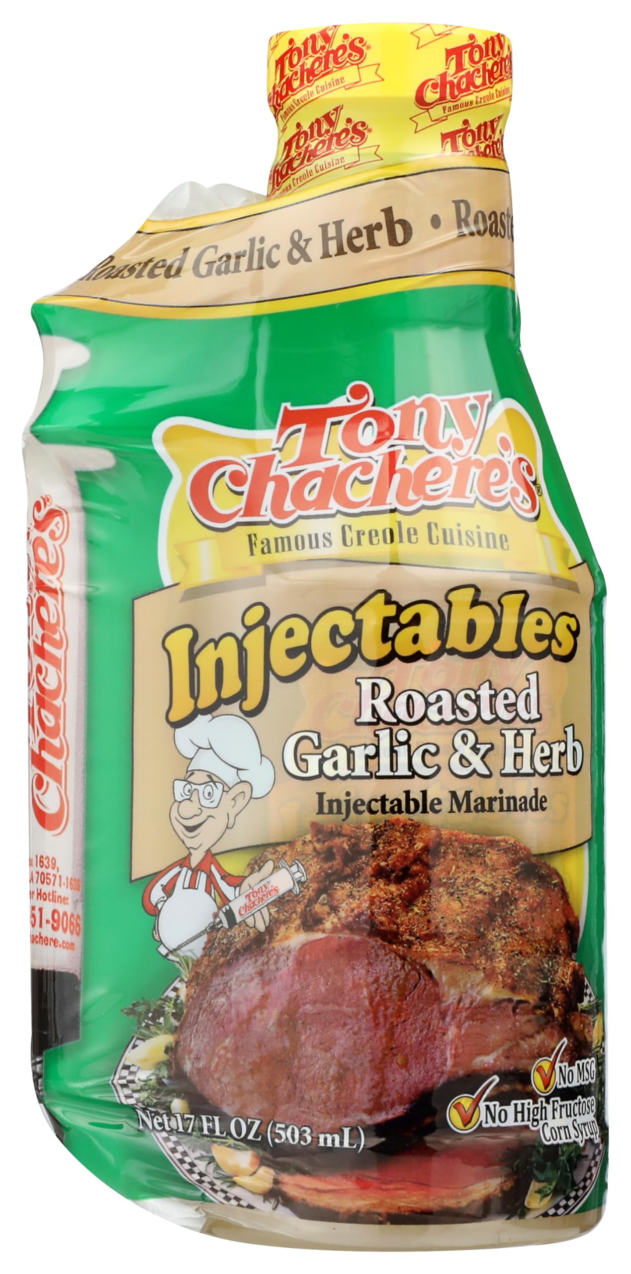 Tony Chachere's Marinade Roasted Garlic & Herb W/Injector, 17 oz