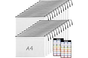 24Pcs A4 Mesh Zipper Pouch File Bags: Easy Puzzle Storage for the Home and Office
