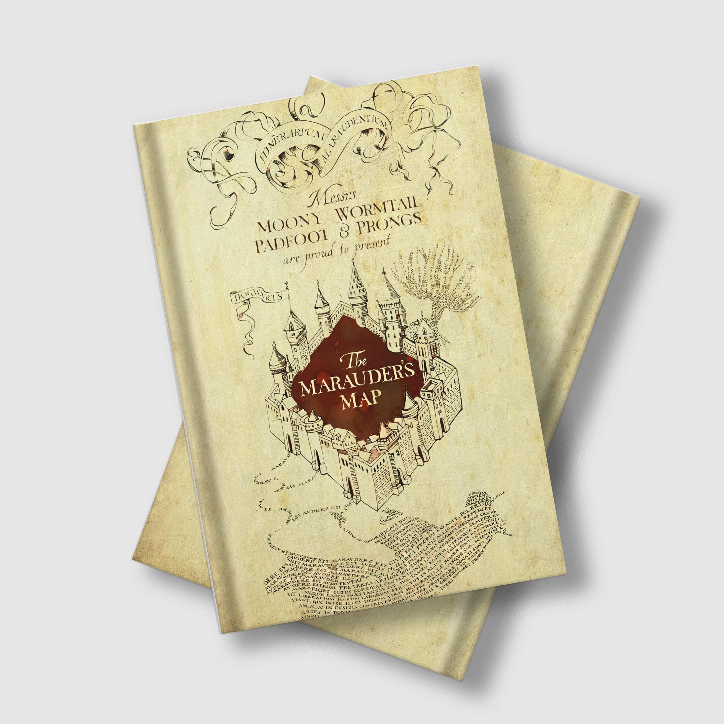 THE UMBRELLA STORE Hp Hardcover Notebook, Marauder's Map Journal, Compatible With Harry Potter Merch, 100 Pages
