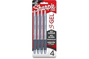 Sharpie S-Gel Frost Blue Body Black 0.7mm Gel Pens (4-Pack)