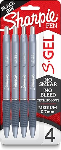 Miniatura 1 de Sharpie S-Gel - Bolígrafos de gel de punta media (0.028 in), color azul escarcha, tinta de gel, 4 unidades