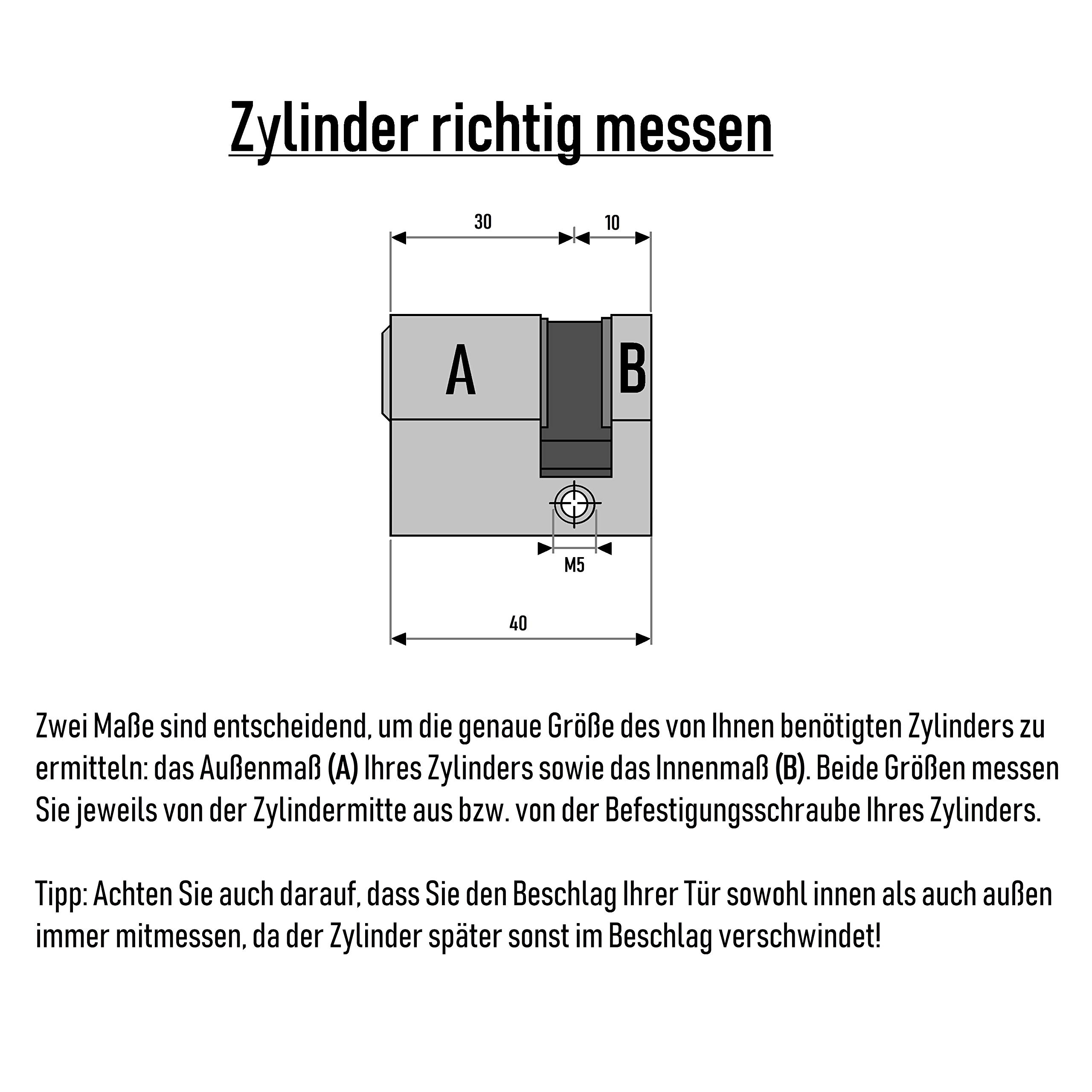 8x Halbzylinder 40 mm gleichschließend 30/10 inkl. 20 Schlüssel