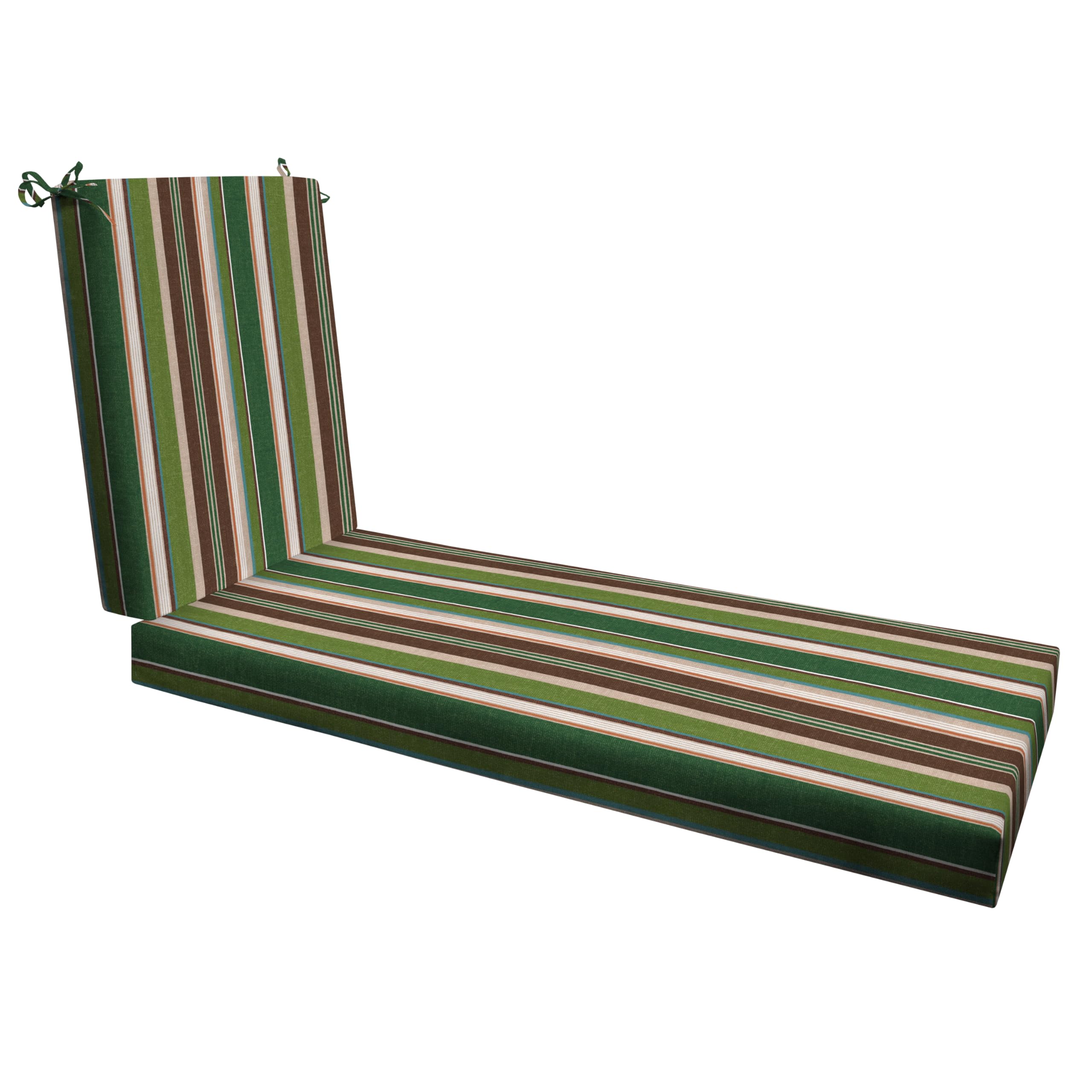 Honeycomb Outdoor Heritage Chaise, 22.5 x 70, Stripe Pine Green Chair Cushion for Patio Furniture