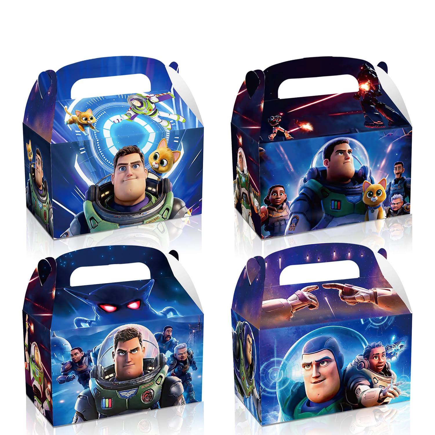 Lamden 12Pcs Buzz Light Year Birthday Party Supplies Treat Boxes Candy Gift Bags Party Favors for Cartoon Movie Theme Decorations School Classroom