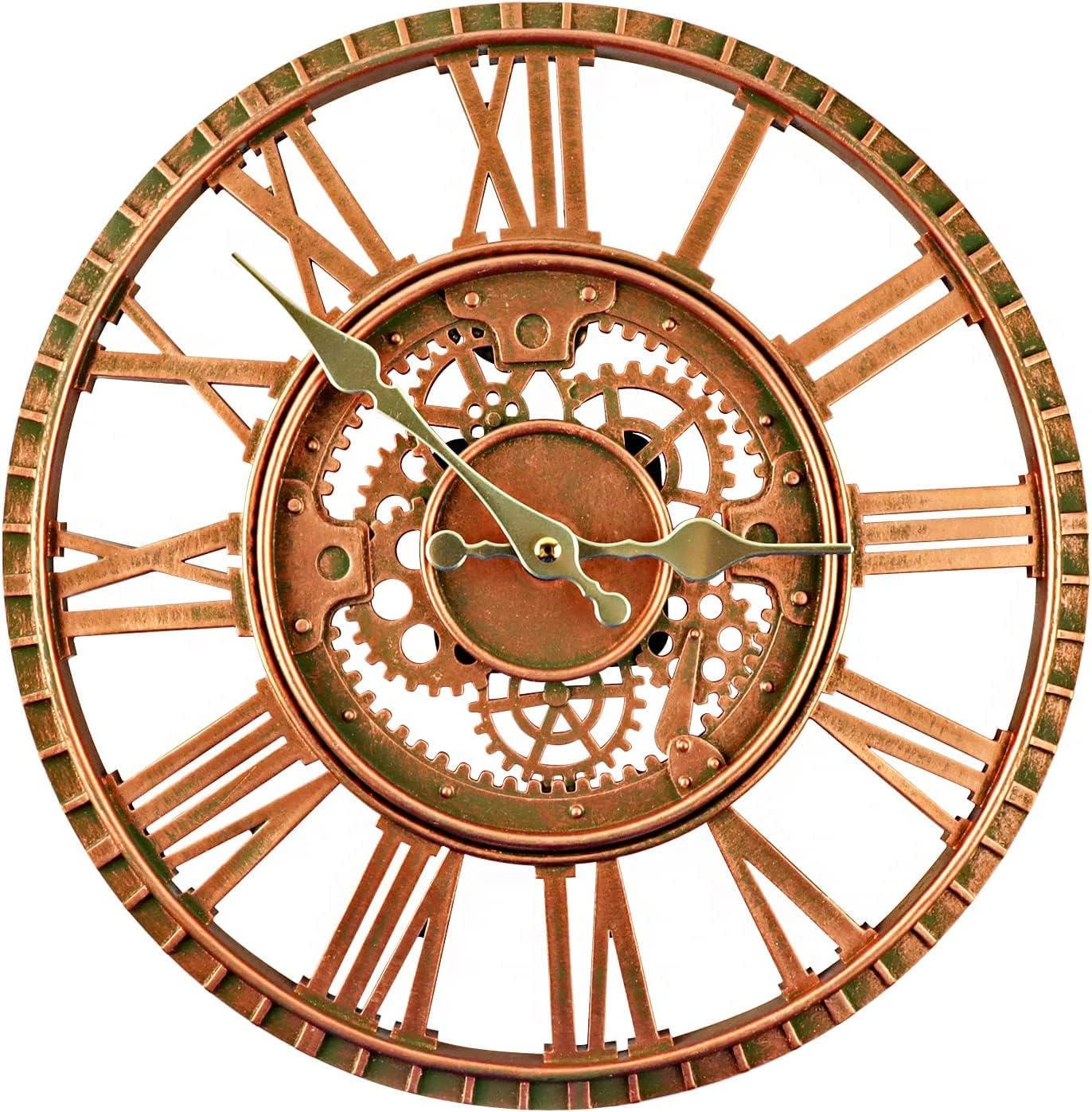 YTAONS Outdoor Wall Clock 12in Garden Clock Waterproof Clocks Roman Retro Kitchen