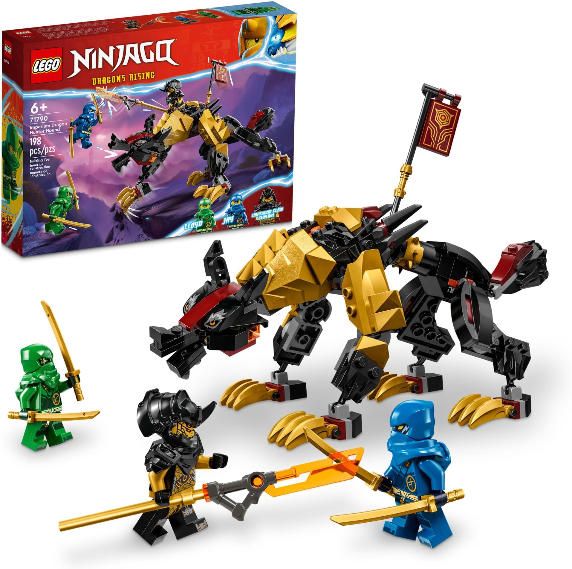 NINJAGO Imperium Dragon Hunter Hound 71790 Building Set Featuring Monster and Dragon Toys and 3 Minifigures, Great Ninja Toys for Kids Ages 6+ Who Love to Play Out Ninja Stories