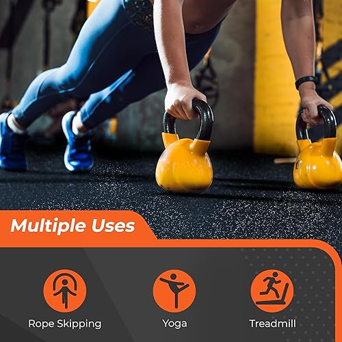 Miniatura 5 de SUPERJARE 24 alfombrillas de goma de 0.4 pulgadas de grosor, 96 pies cuadrados, tapetes de espuma EVA de alta densidad con parte superior de goma,