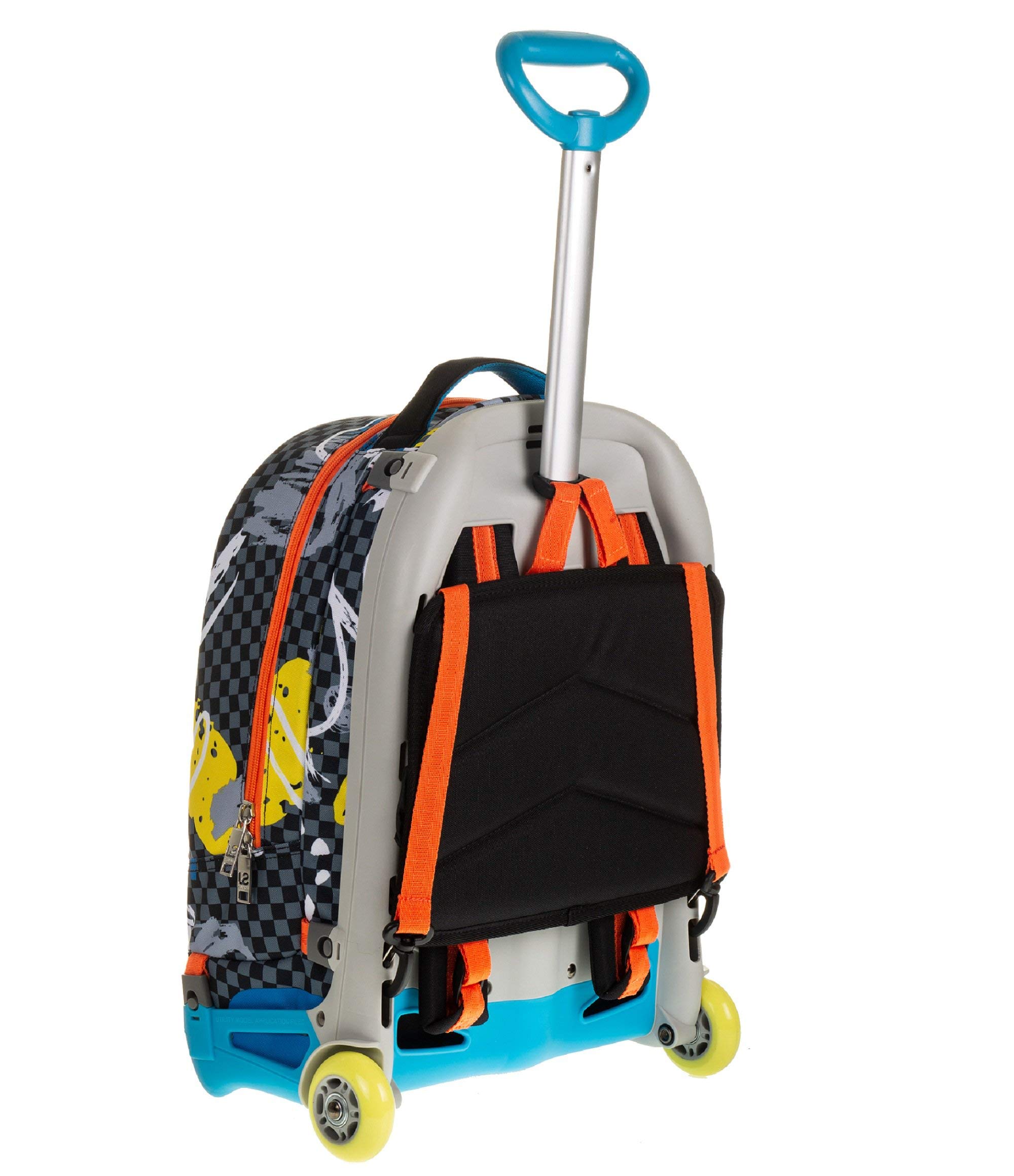 TROLLEY JACK JUNIOR - SJ BOY - Blu Arancio - 28 LT SGANCIABILE e LAVABILE - Scuola e viaggio