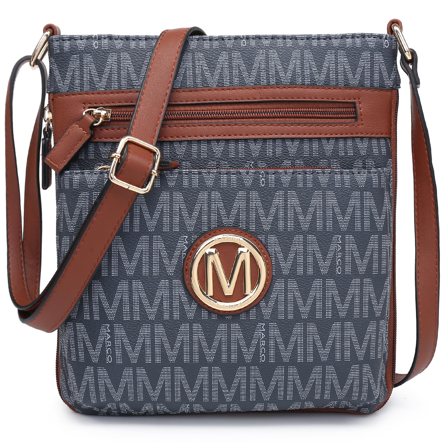 Crossbody Bags for Women Travel Vegan Leather Multi Zip Pockets Crossbody Purses Trendy Monogram Shoulder Bags