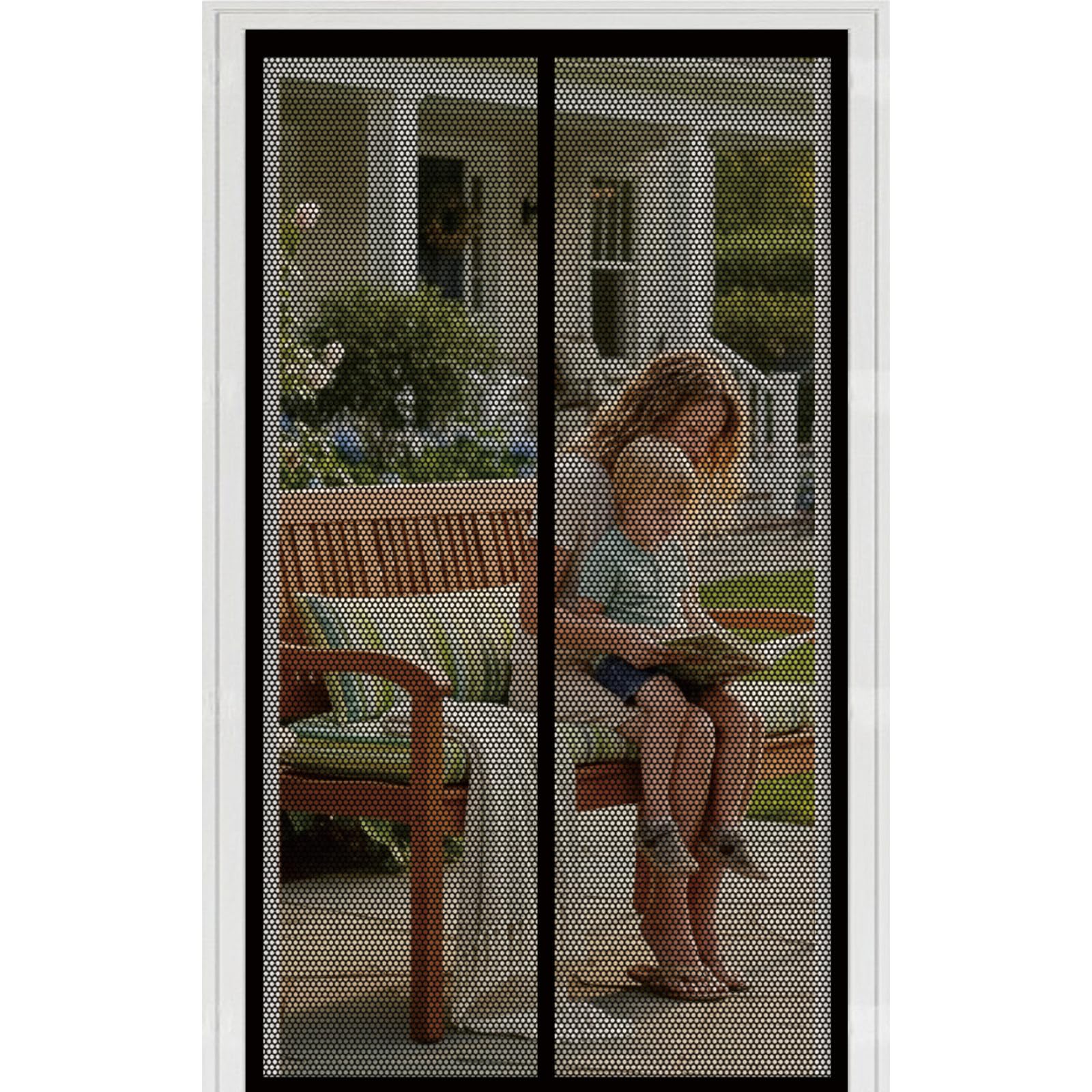 Liuyanyan Black Door Fly Screen 78 X 217 Cm With Powerful Magnets Automatically Closes And Magic Tape, Install Without, Keep Bugs Out, Magnetic Fly Screen Door Curtain For Balcony,