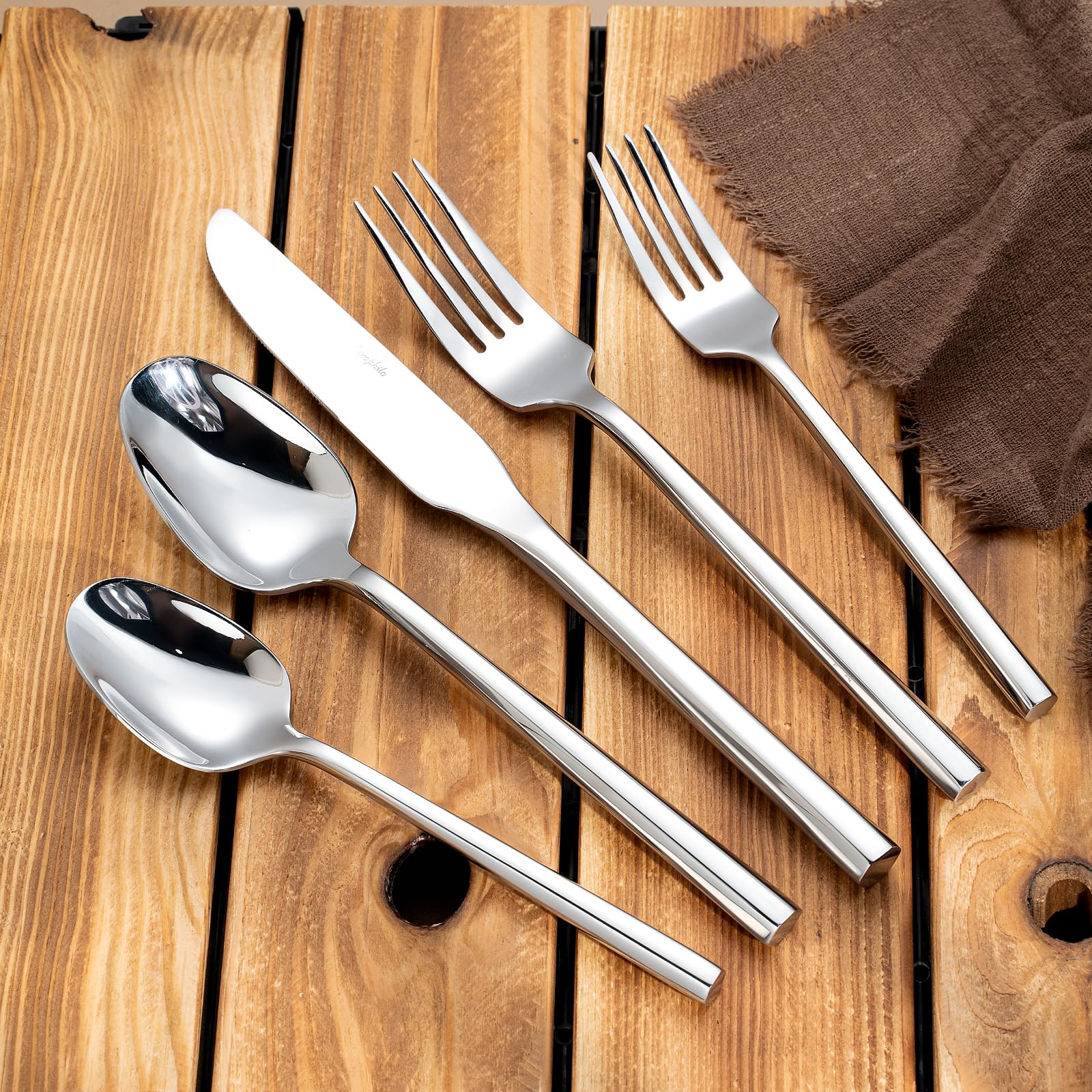 Besteck Set 20-teilig aus Edelstahl – Hochglanz Poliert, Ergonomischer Griff – Für 4 Personen, Spülmaschinenfest