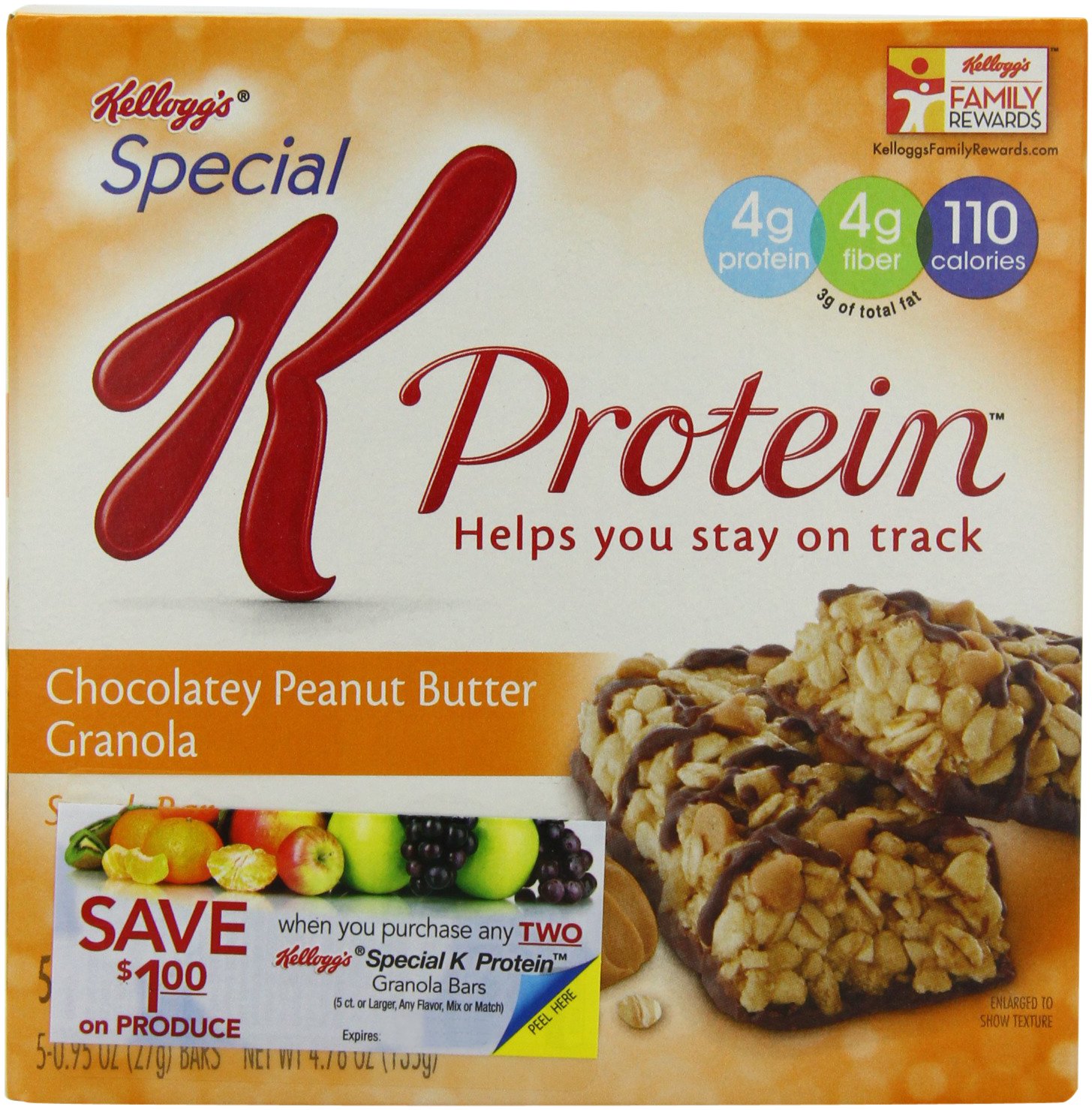 Buy Kellogg's Special K Granola Bar, Chocolate and Peanut Butter, 4.76