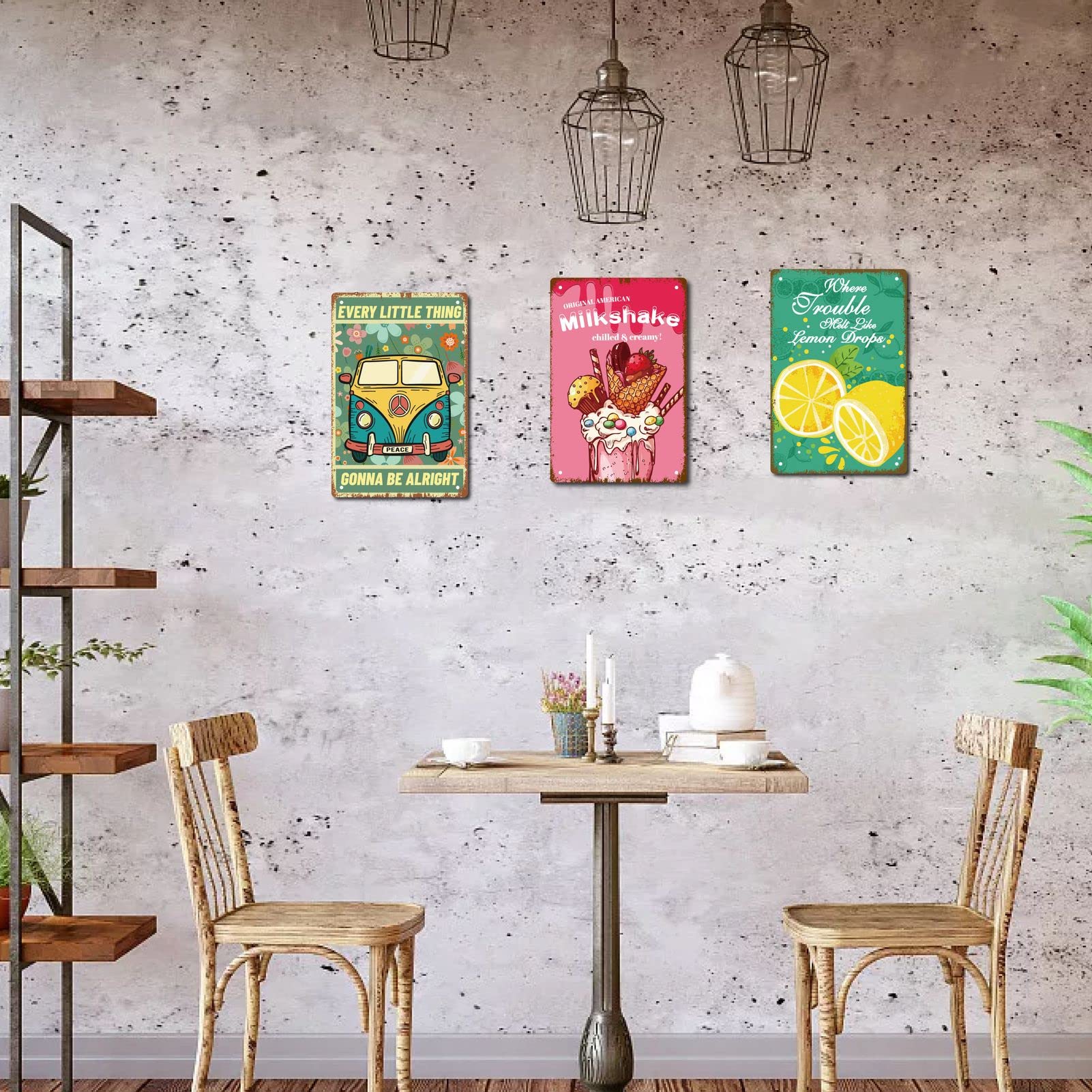 CREATCABIN Carteles De Chapa Retro Estilo Vintage Feliz Navidad Camión Rojo Holly Cartel De Metal Para El Hogar Café Bar Pared Cocina Arte De La Pared Decoración Interior Exterior Placa