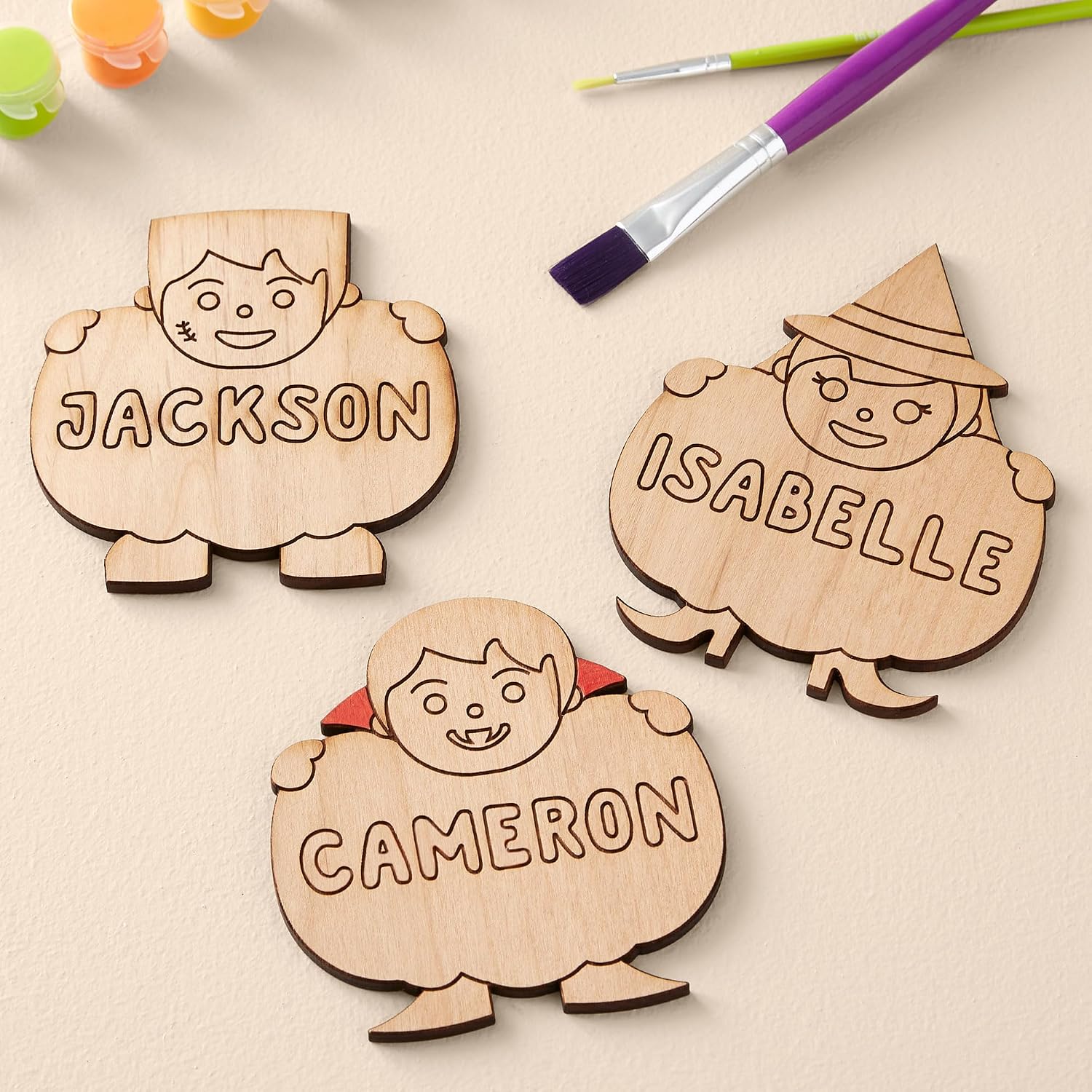 Personalization Universe Halloween Personalized Wooden Paintable Toy