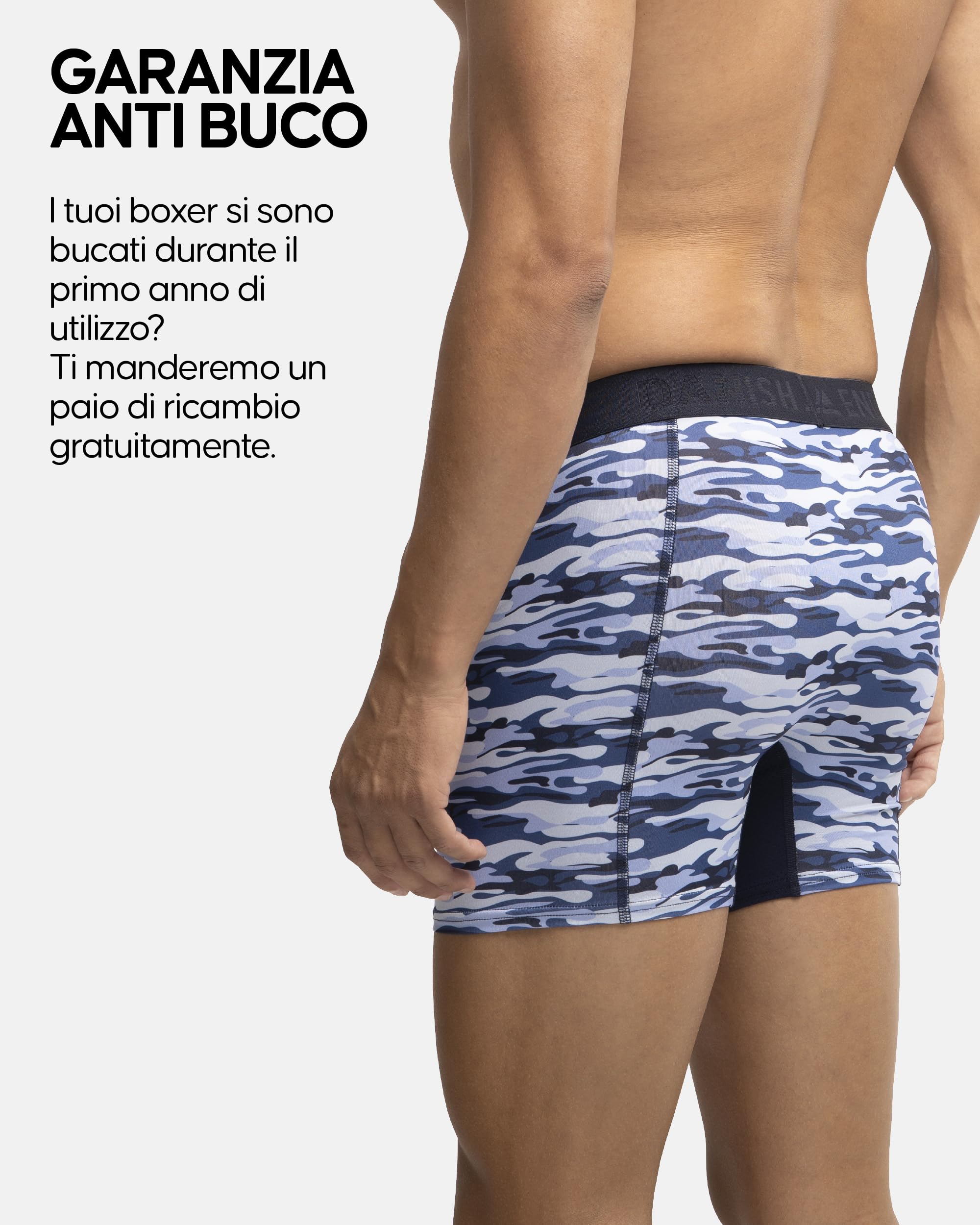 DANISH ENDURANCE Boxer Uomo Sportivi, Mutande Uomo Aderenti in Microfibra, Elasticizzati, Intimo per Sport, da Uomo, 3 Paia