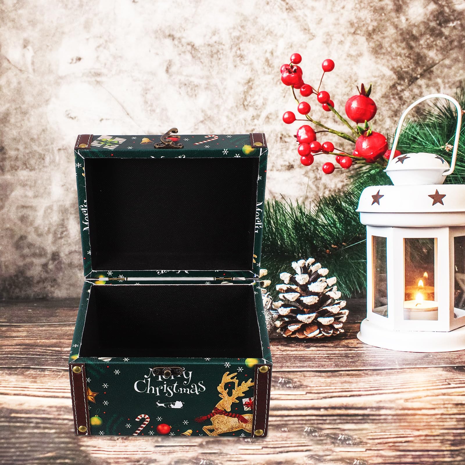 Toyvian 3 Stück Weihnachtskiste für Süßigkeiten und Schmuck, Vintage | Große Kapazität, Dekorative Kasten im Antik Look, für Feiertage und Deko, Organisiert Kleinteile