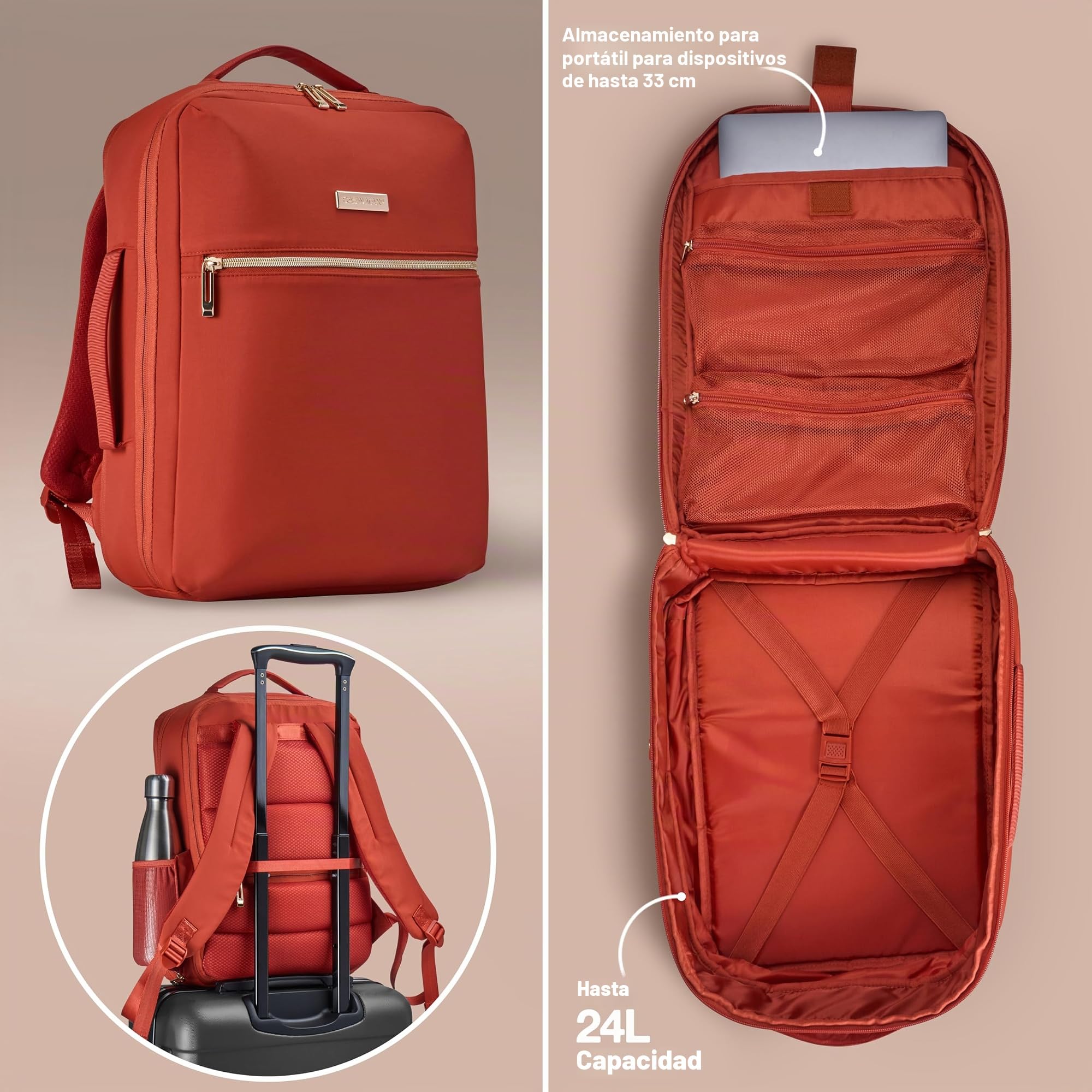 Mochila de viaje expandible de 40 x 30 x 20 – 40 x 30 x 15 cm, bolsa de cabina para Ryanair debajo del asiento/BA/Jet2 40 × 30 × 15 cm – Mochila de mano para aerolíneas y viajes de fin de semana