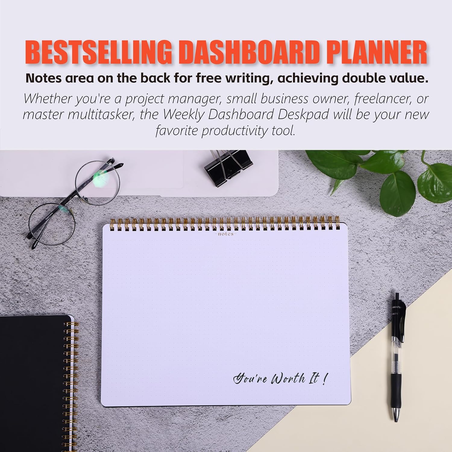 Another great deal on amazon: Sunday Start Weekly Planner with Habit Tracker - 8.5×11" Professional Productivity Tools to Organize Your Daily Tasks, Goals, Projects - Dashboard Desk Pad - ADHD To-Do List Notepad 7