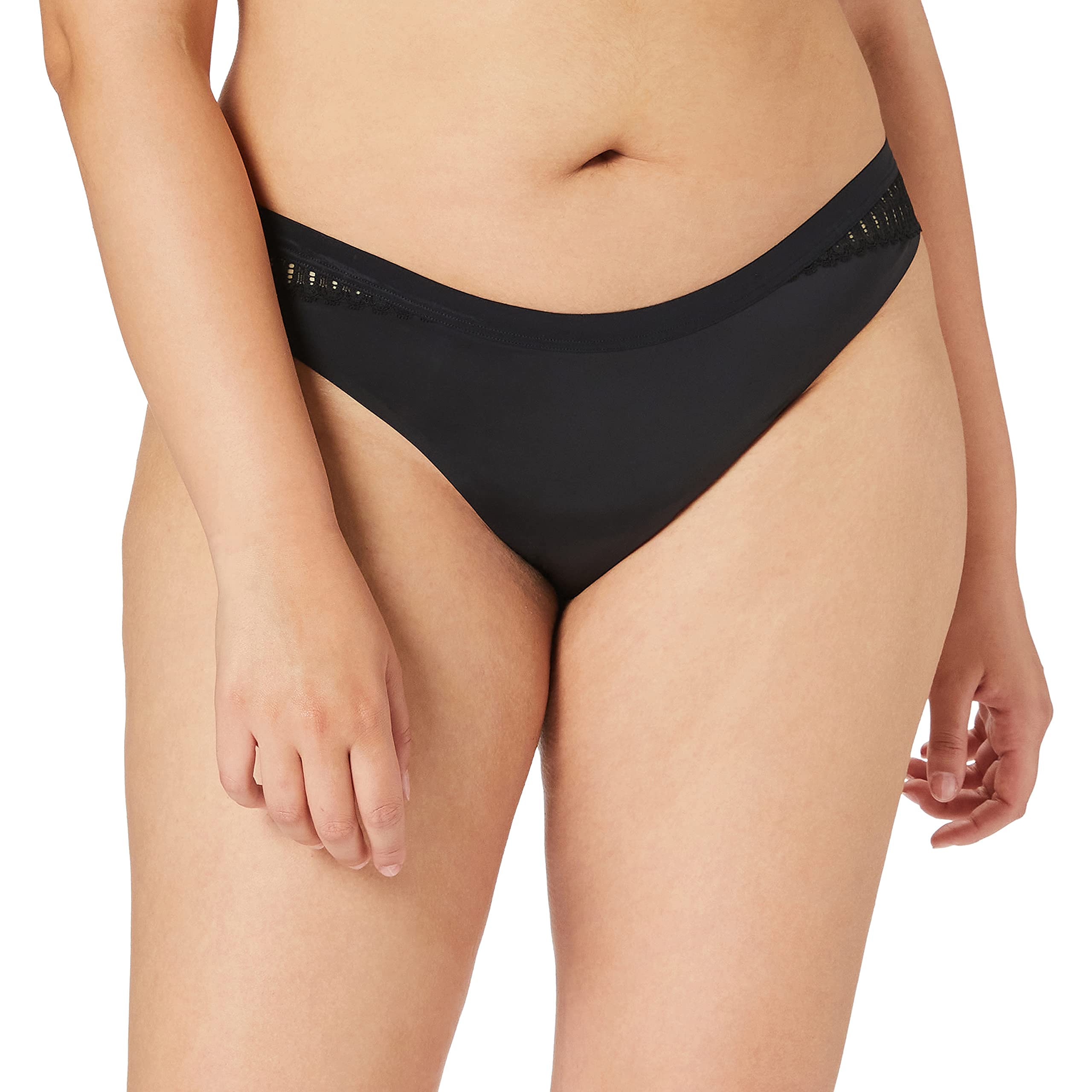 Triumph Women's Black Aura Spotlight-High Leg String Underwear, 18