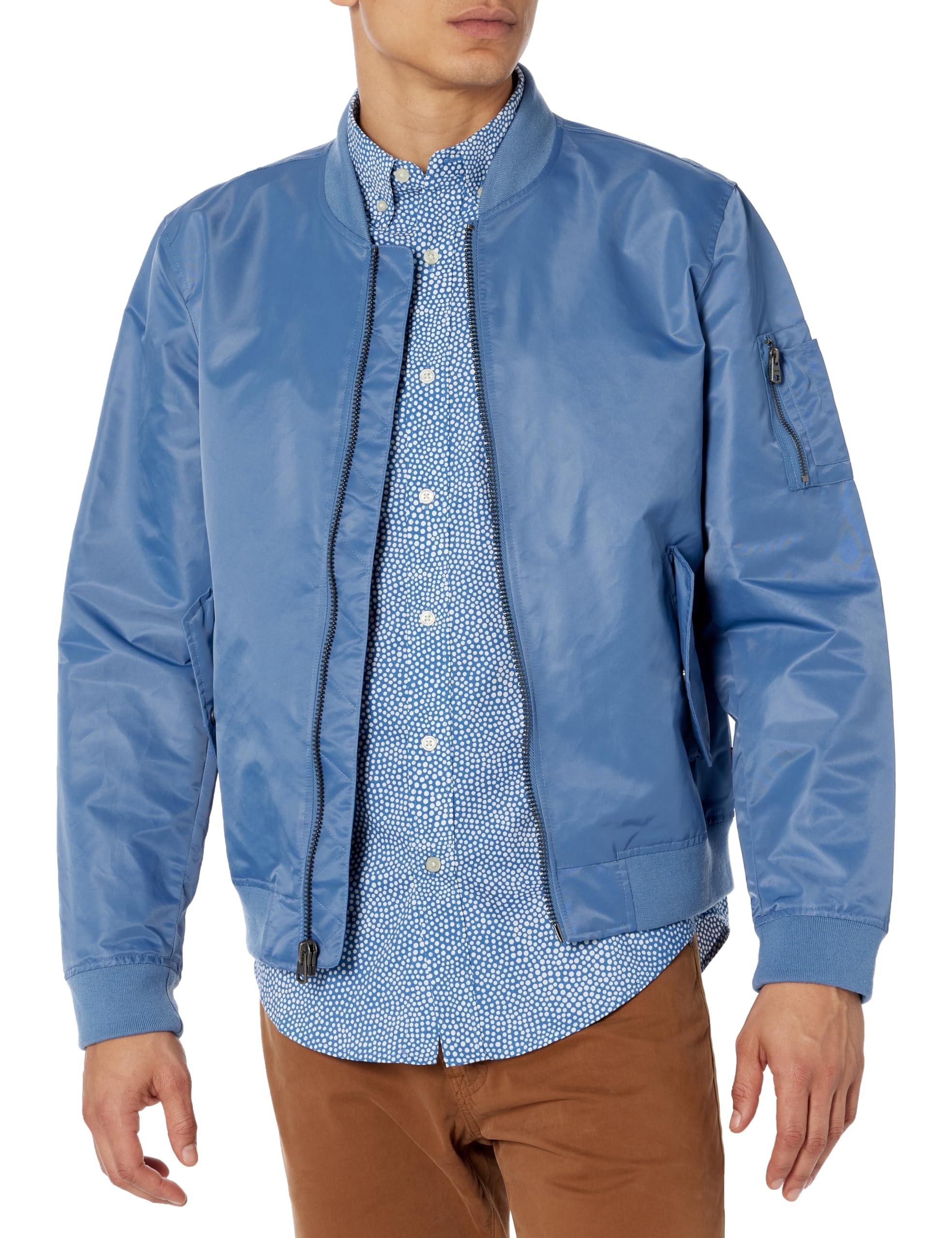 Levi's Men's MA-1 Flight Lightweight Zip-Up Bomber Jacket, New Blue Unfilled, XXL
