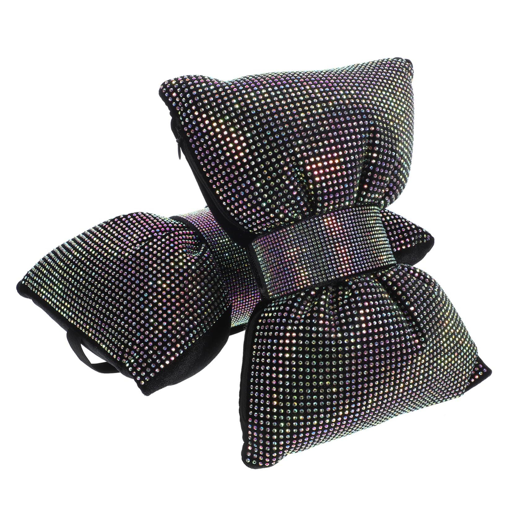 VALICLUD 2 Pièces Coussin Appui- Voiture avec Nœud Ornement Strass Oreiller Soutien Cervical Décoratif pour Siège Auto Installation Facile Élégant et Confortable
