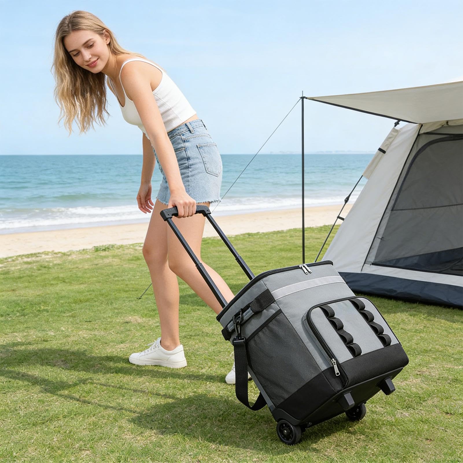 Borsa termica termica per viaggio, picnic, pesca, campeggio, feste, bordo piscina