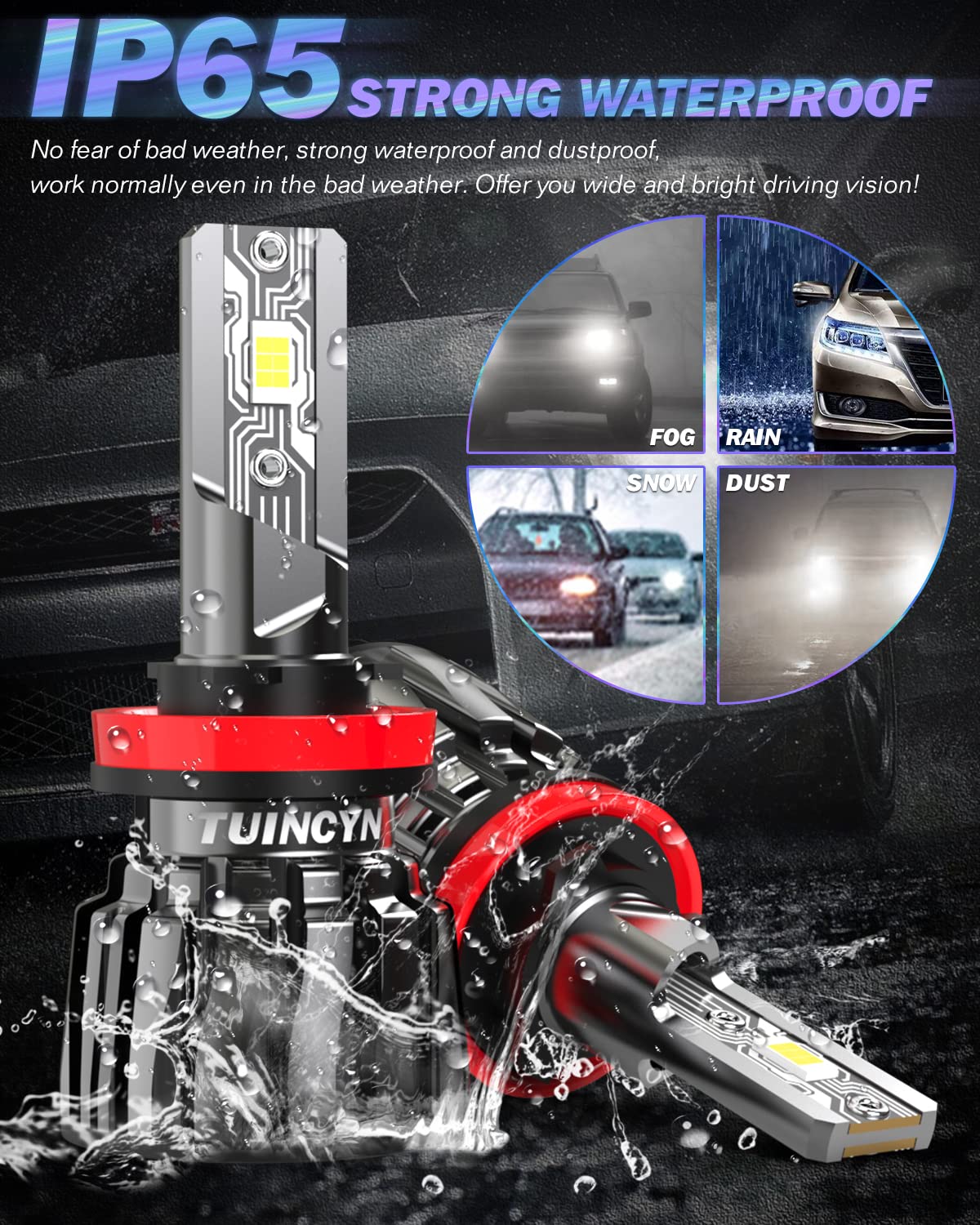 Ampoules H7 LED TUINCYN 16000LM - Kit Conversion 6000K Blanc | Pour Voiture Et Moto