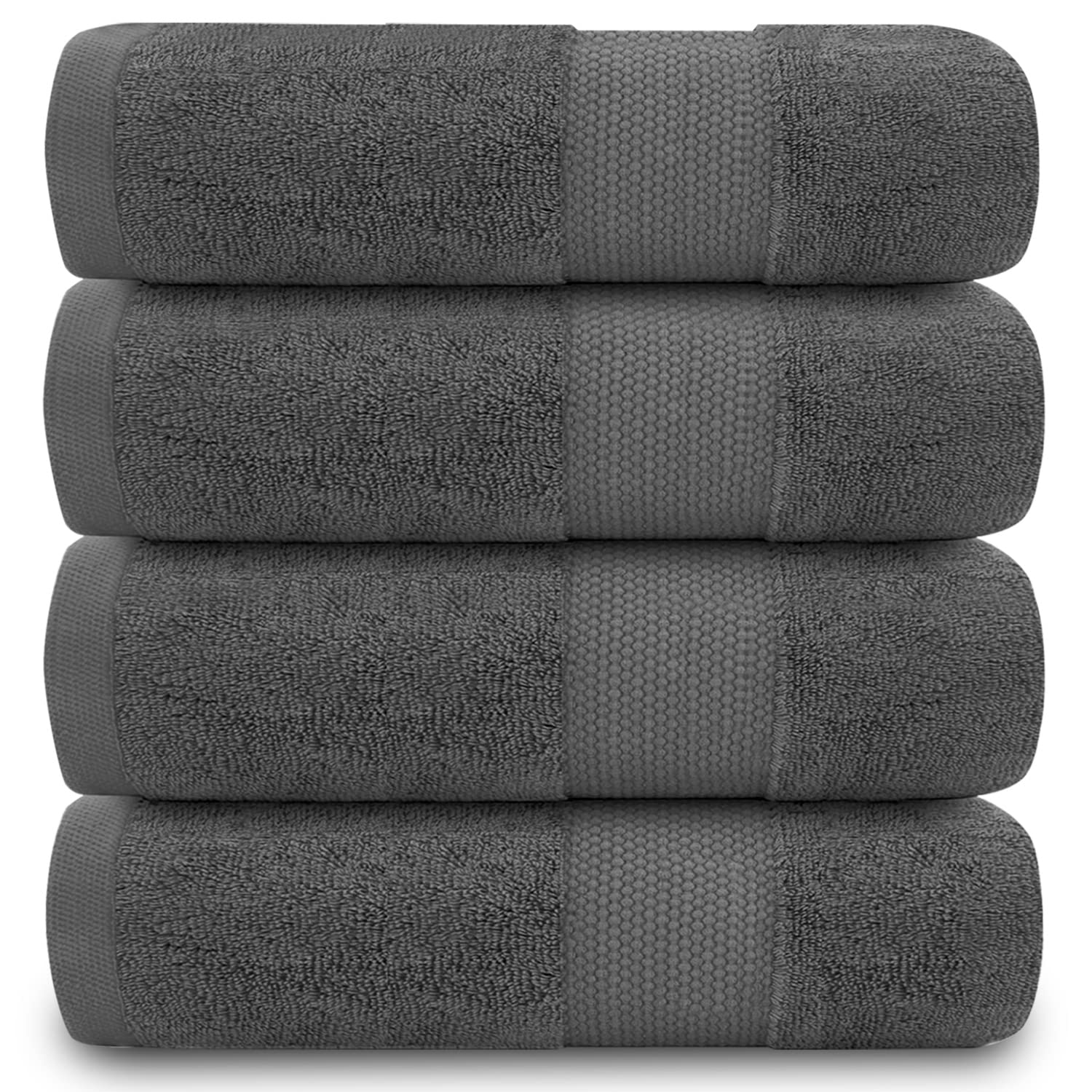 Gc Gaveno Cavailia Charcoal Gaveno Cavailia Egyptian Cotton Thick Absorbent 700 Gsm Miami Hand Towel [ Pack Of 4- (50X85 Cm), 226338