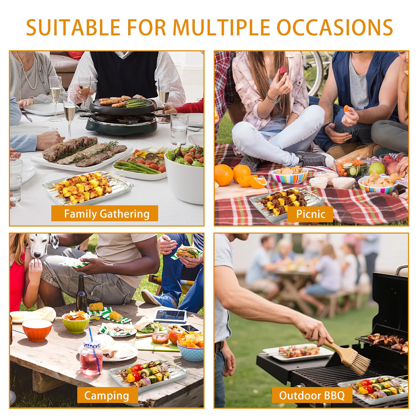 40 paquetes de sartenes extragrandes de papel de aluminio resistente, bandejas desechables para barbacoa, catering, perfectas para restaurantes de cangrejos de río de 12 x 9 pulgadas