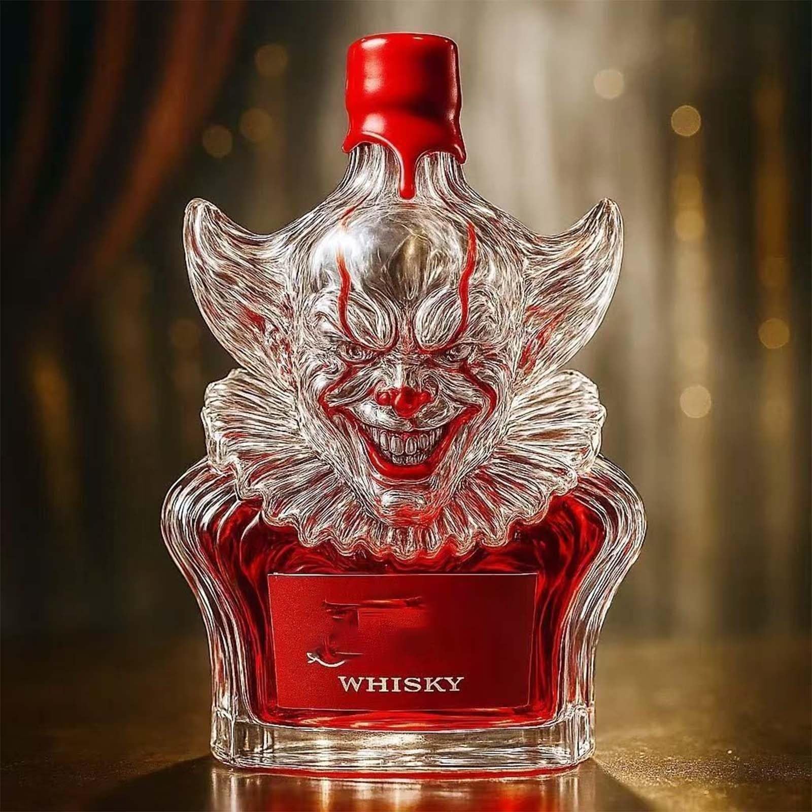 VHcgCGJ Animal-shaped decanter, 300ML Whiskey Decanter Wine Bottles Art Statue Figurine - Clown Liquor Decanters(A)