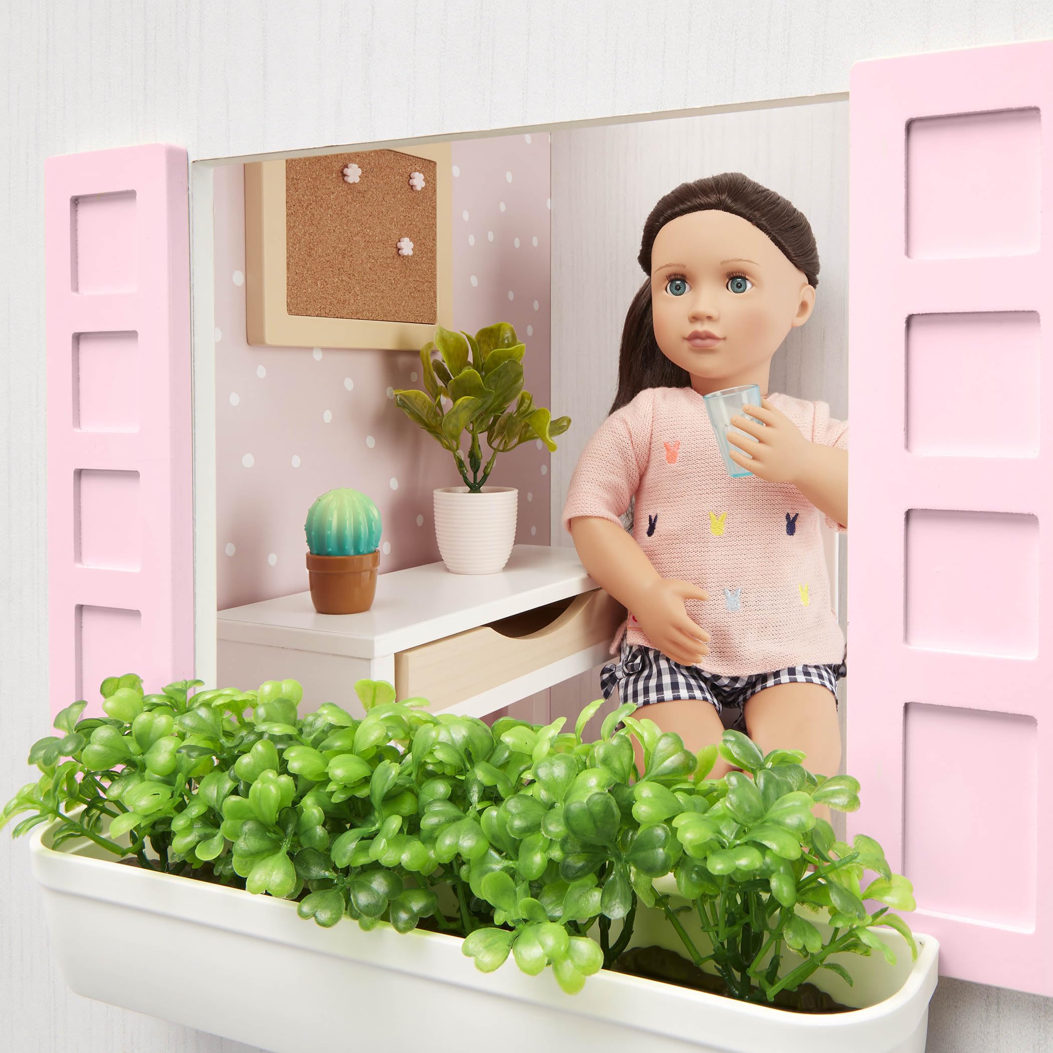 Our Generation Playset Dollhouse - 18-calowe akcesoria dla lalek - ruchome elementy mebli - sypialnia, kuchnia, łazienka i więcej - Pretend Play Toys for Kids Age 3 & Up - OG Sweet Home