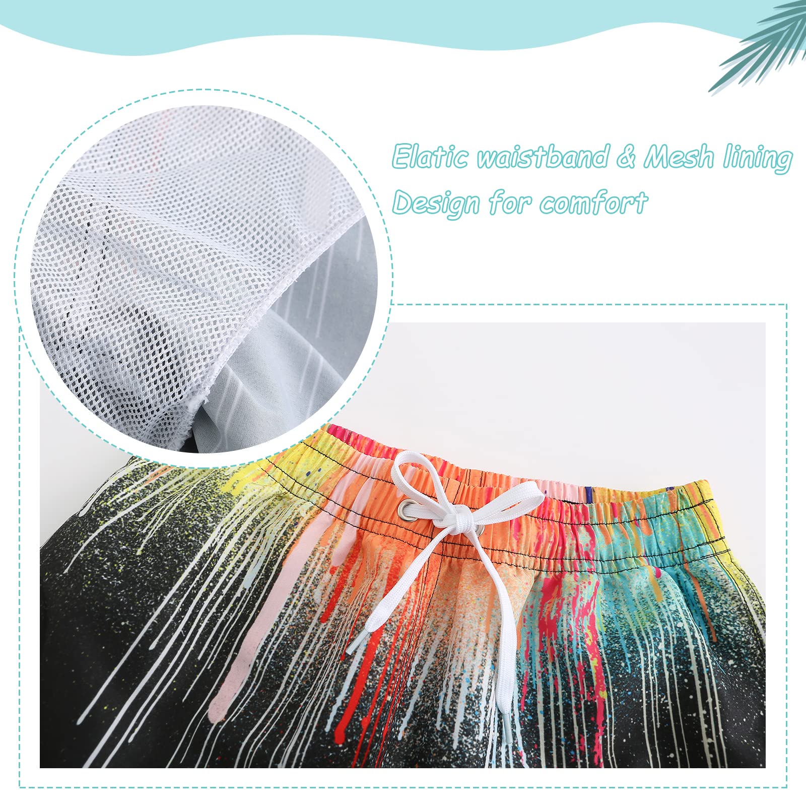 Ensemble de bain à manches courtes pour garçon - T-shirt + short de bain - Maillot de bain 2 pièces - Séchage rapide - 98-170 cm